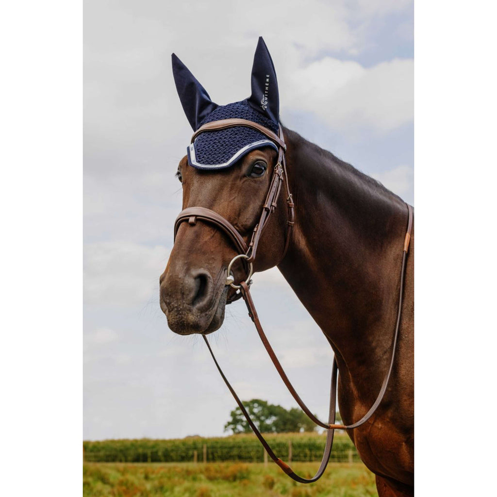 EQUITHÈME Ear Bonnet Je Taime Mirror Blue
