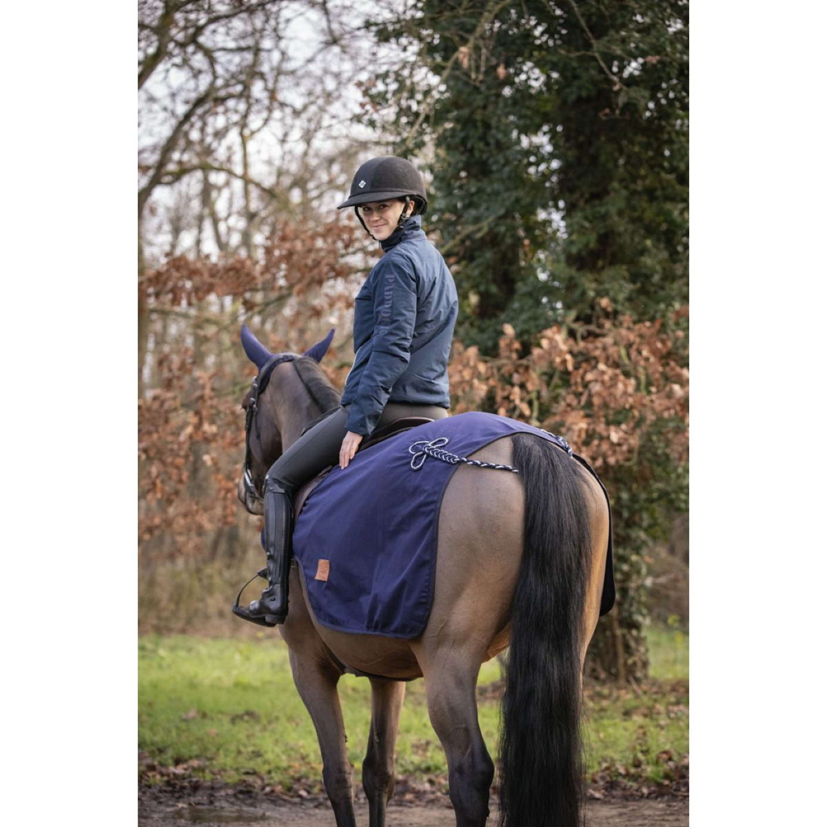 Paddock Rug Brandebg Waterproof Navy