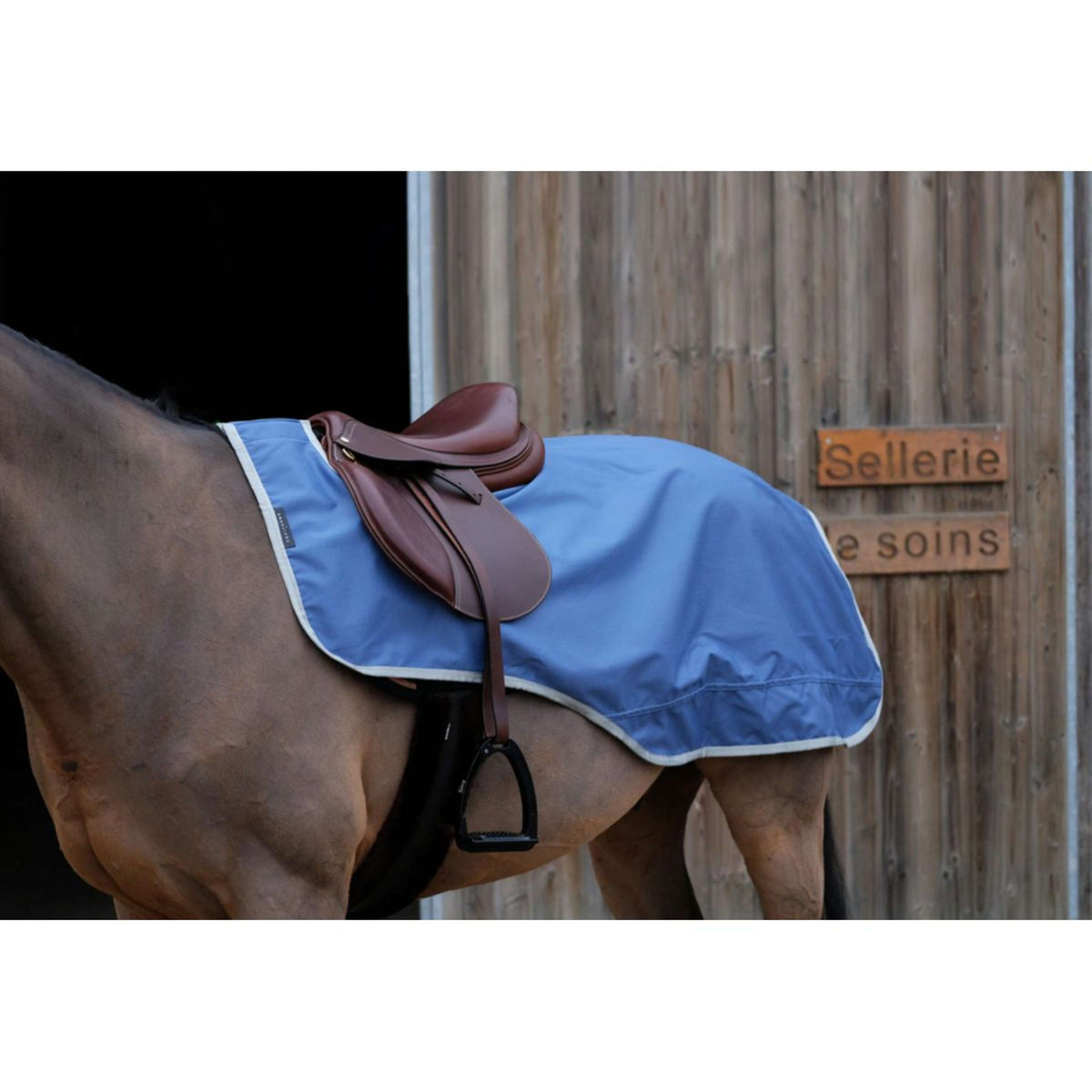 EQUITHÈME Exercise Rug Tyrex 600D Recycled Fleece Blue