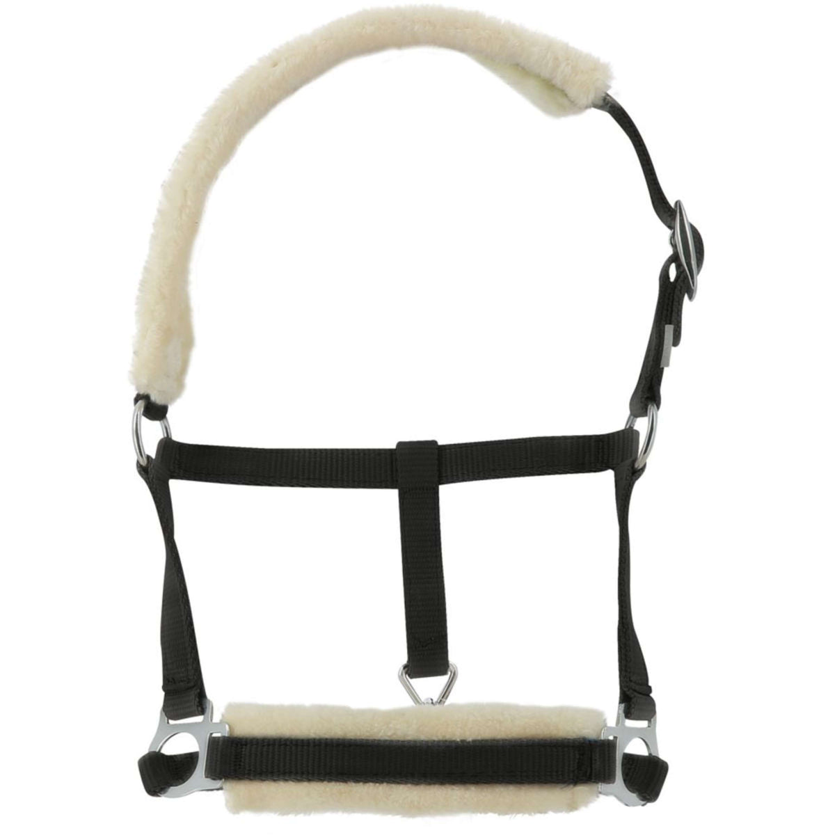 Riding World Halter Synthetic Fur Black