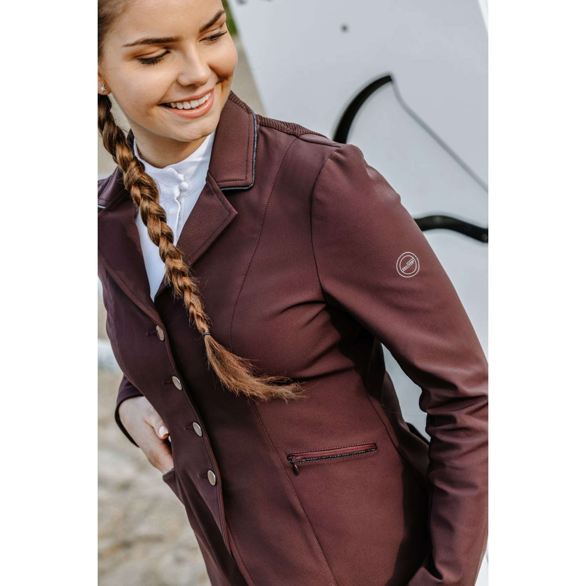 EQUITHÈME Competition Jacket Oliva Bordeaux