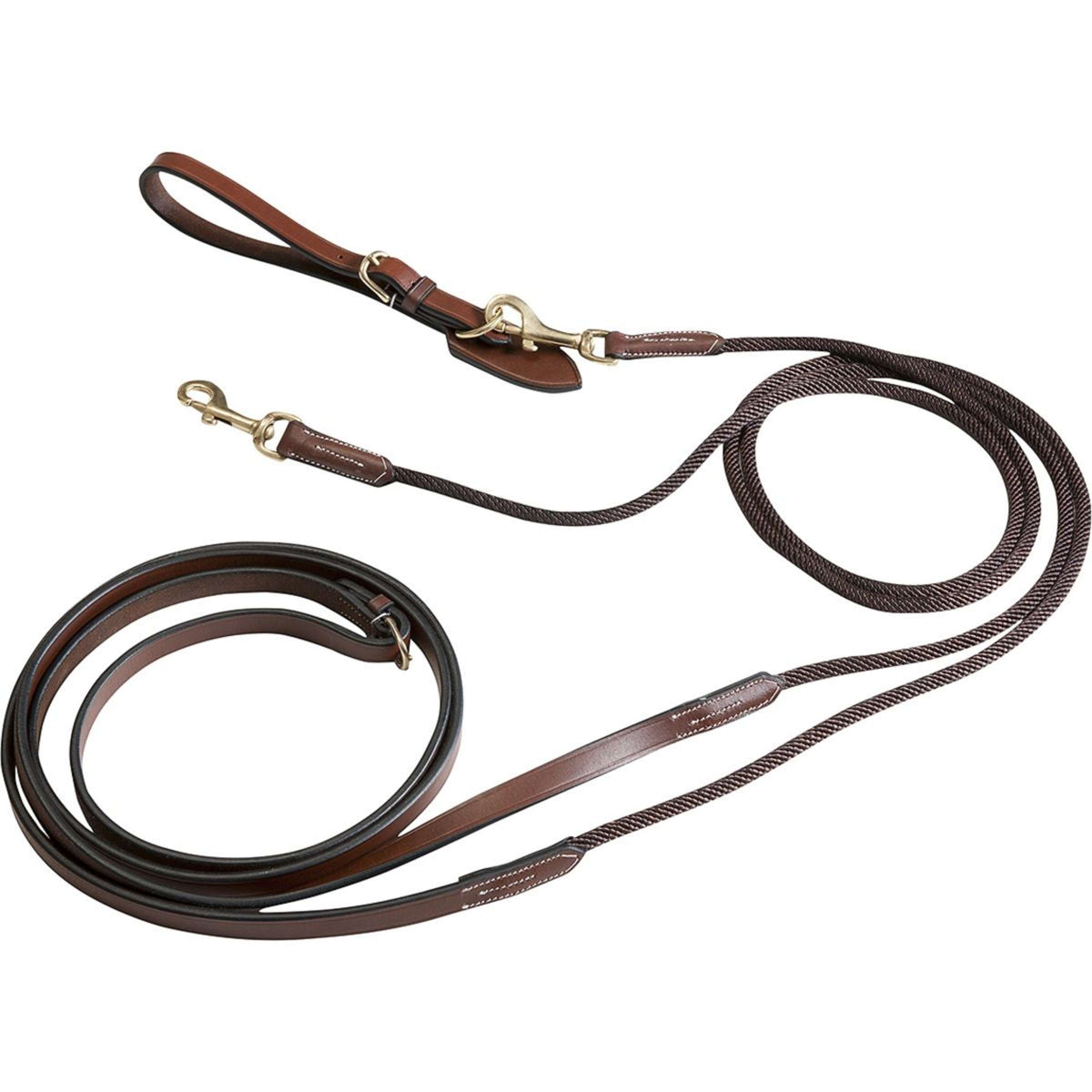 Eric Thomas Draw Reins Pro with Leather/Rope Black