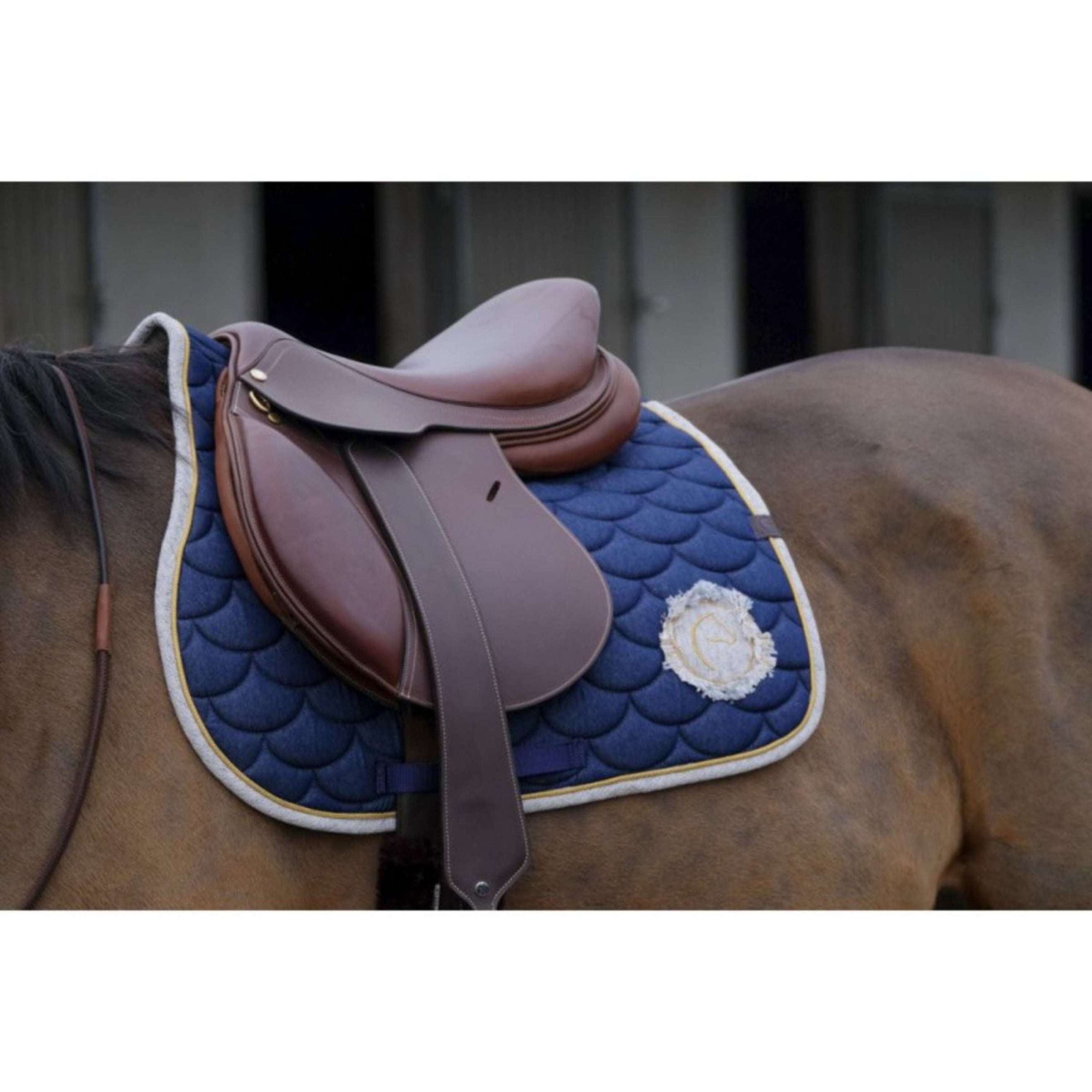 EQUITHÈME Saddlepad Denim Jumping Navy