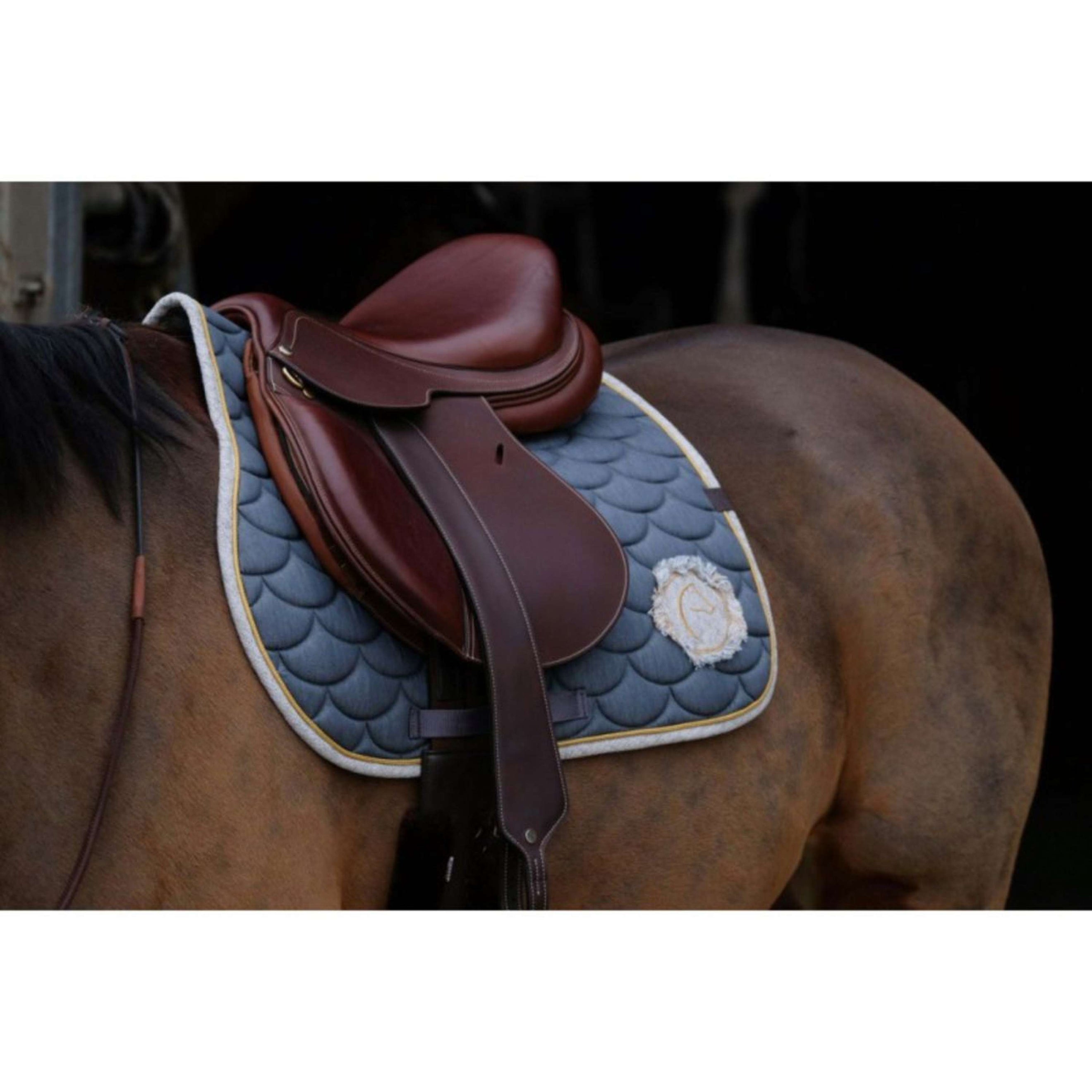 EQUITHÈME Saddlepad Denim Jumping Grey