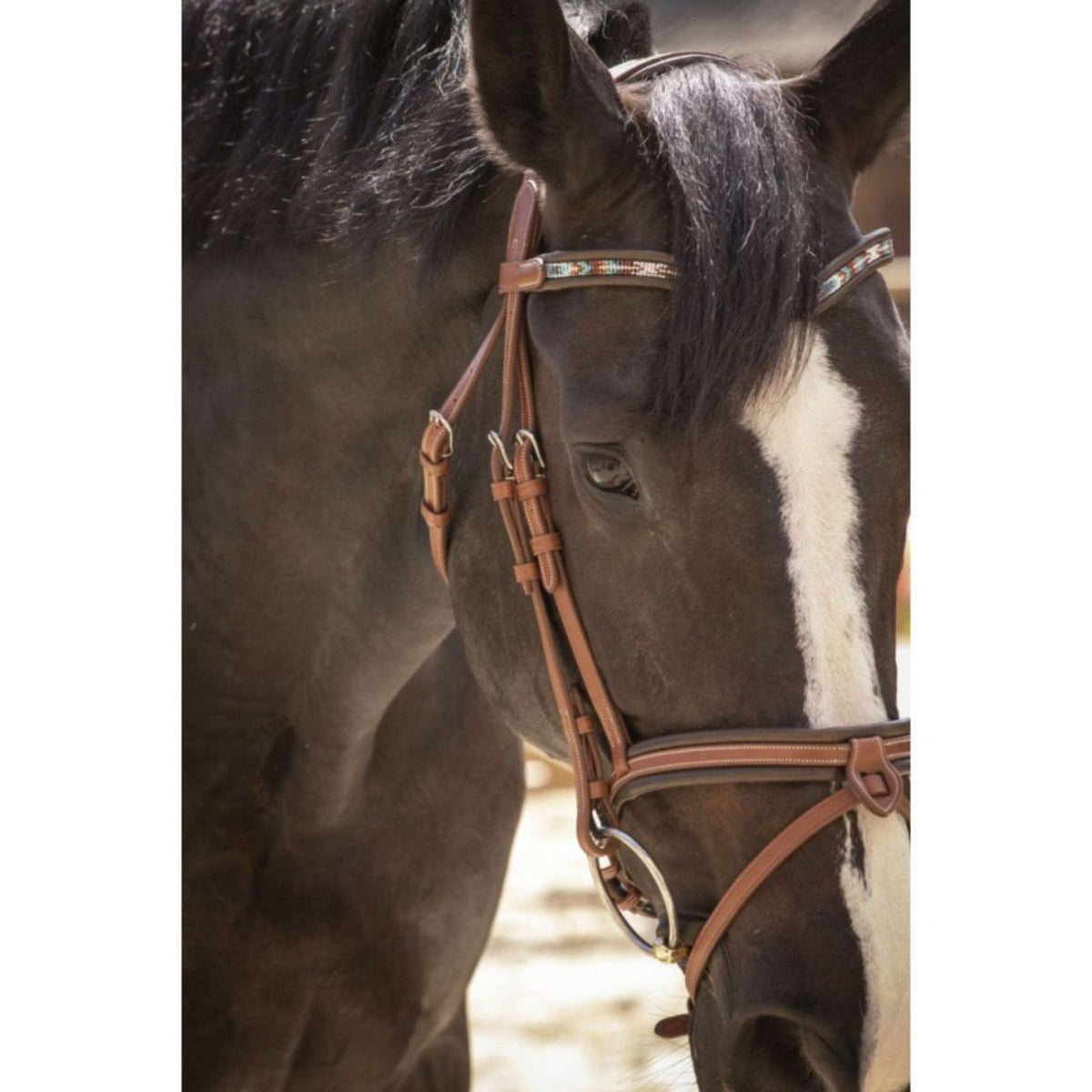 Pénélope Bridle Smoothie Pearl Cognac/Turquoise