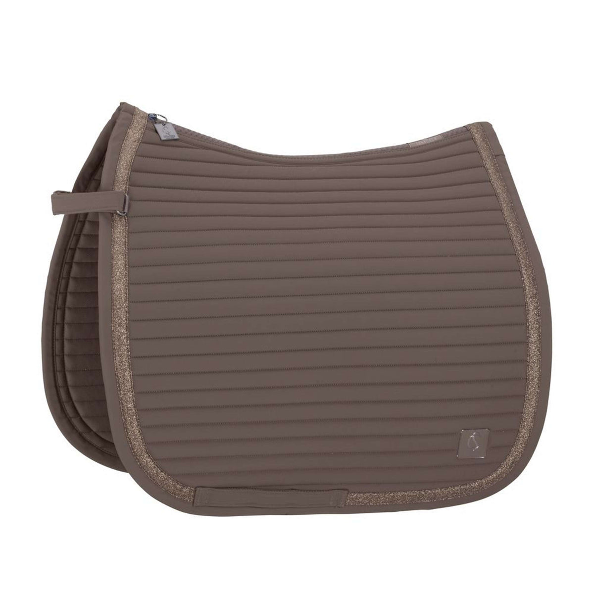 Eskadron Saddlepad Classic Sports Softshell Emblem Dressage Smoke Taupe