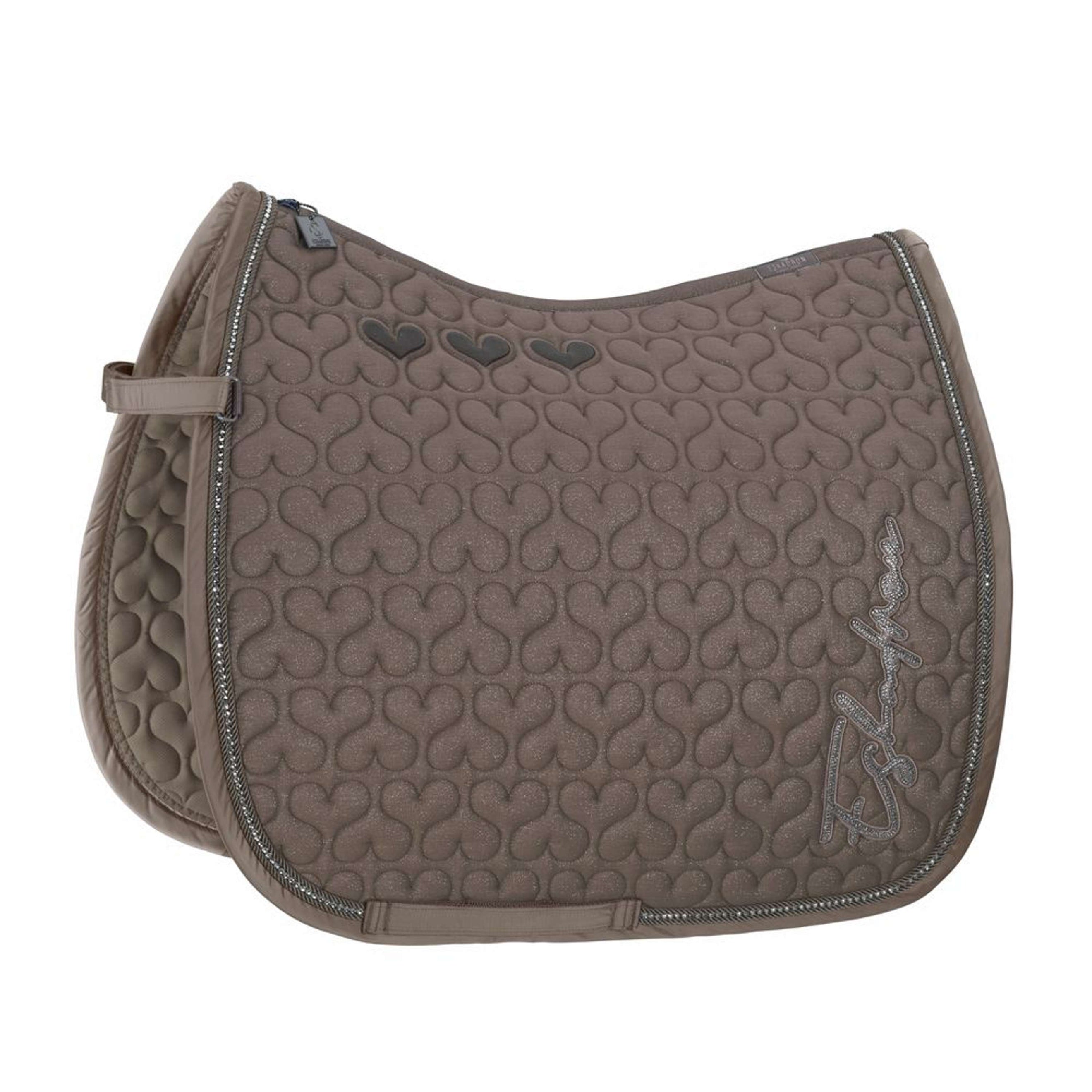 Eskadron Saddlepad Classic Sports Cotton Glitter Crystal Dressage Smoke Taupe