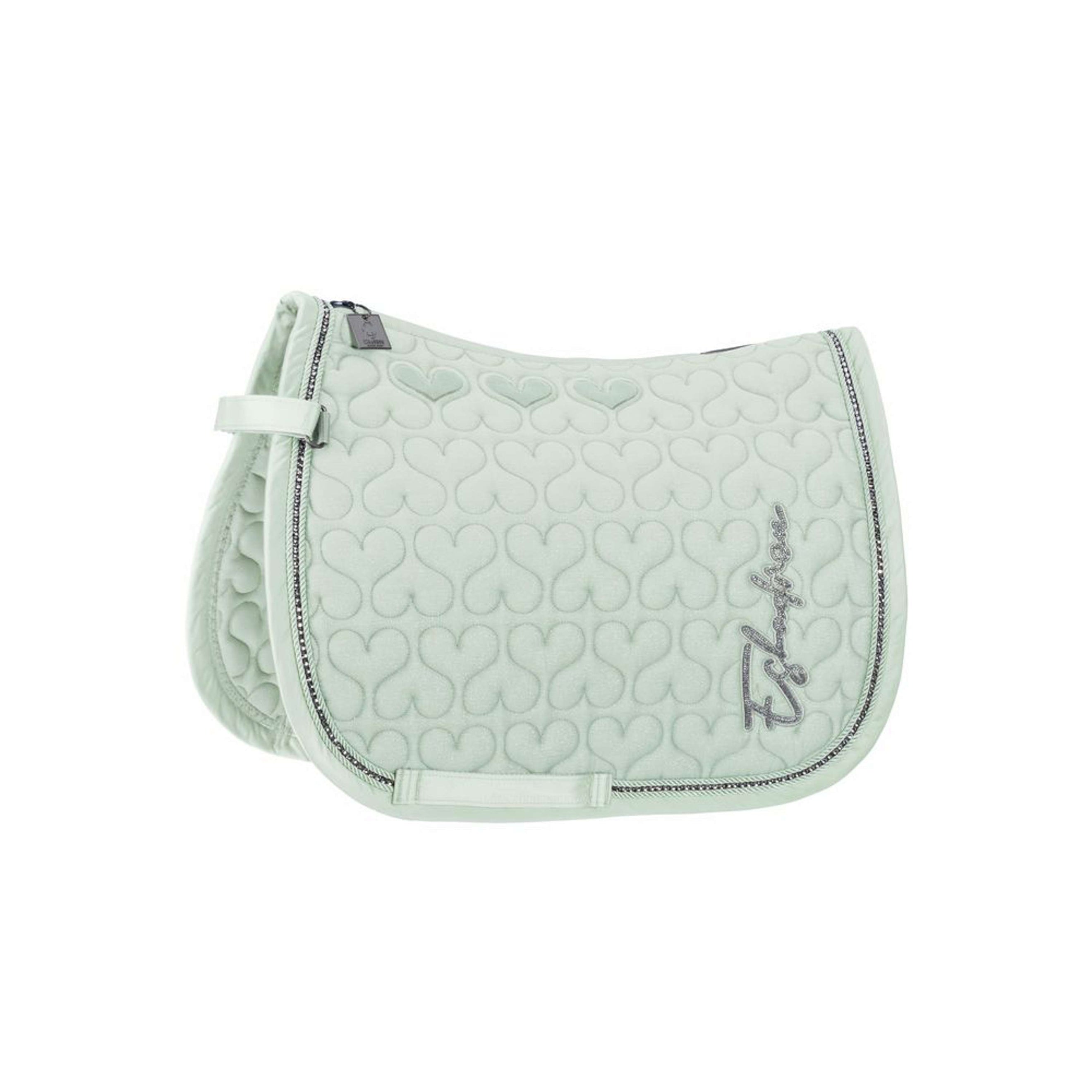 Eskadron Saddlepad Classic Sports Cotton Glitter Crystal Shetty Powder Green