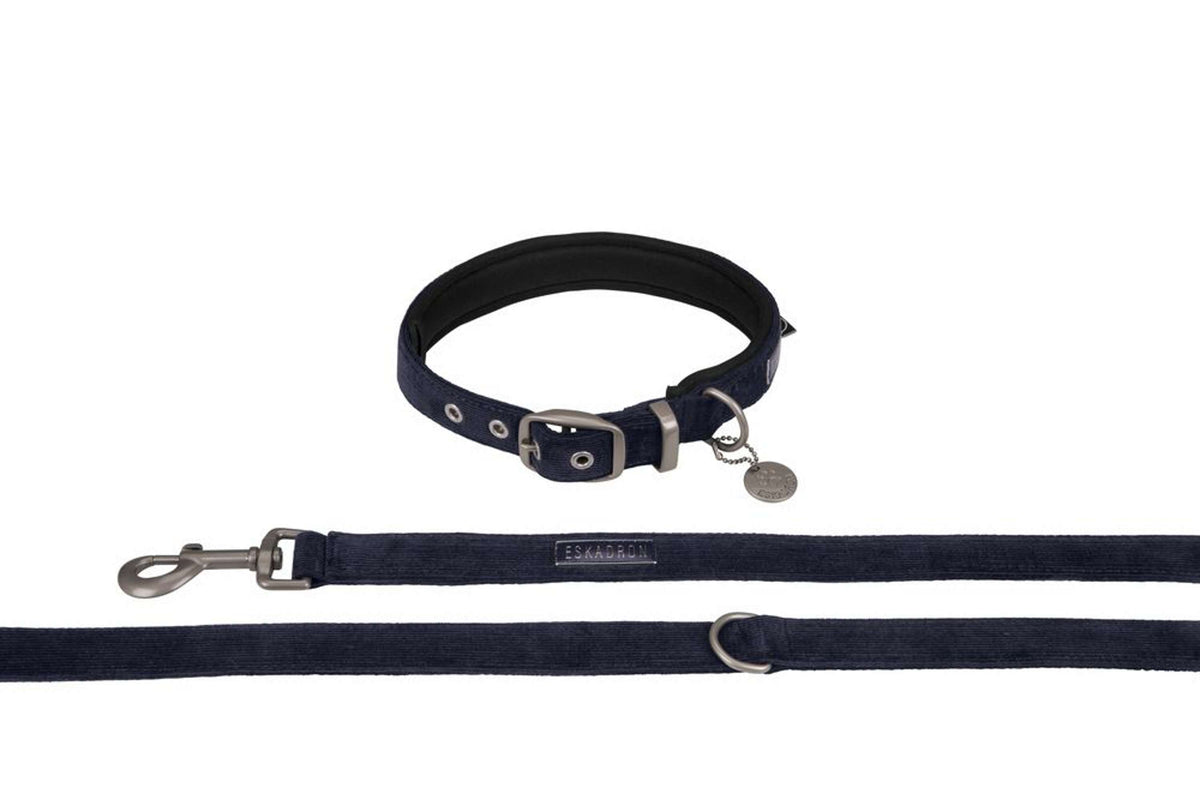 Eskadron Collar and Leash Classic Sports Cord Navy