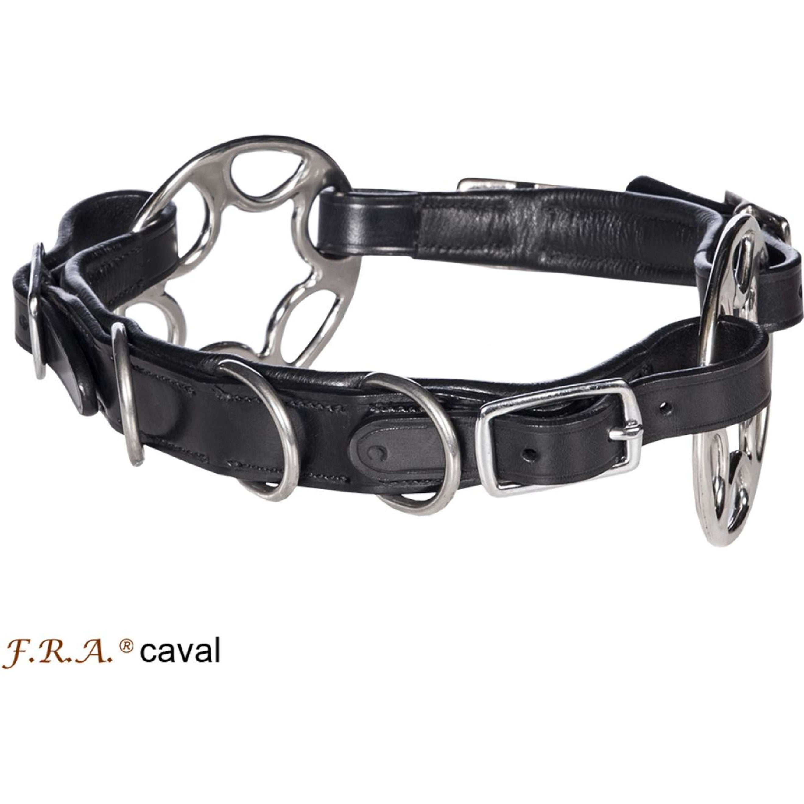 F.R.A. Noseband Caval Cavemore Leather with Cheeks Black