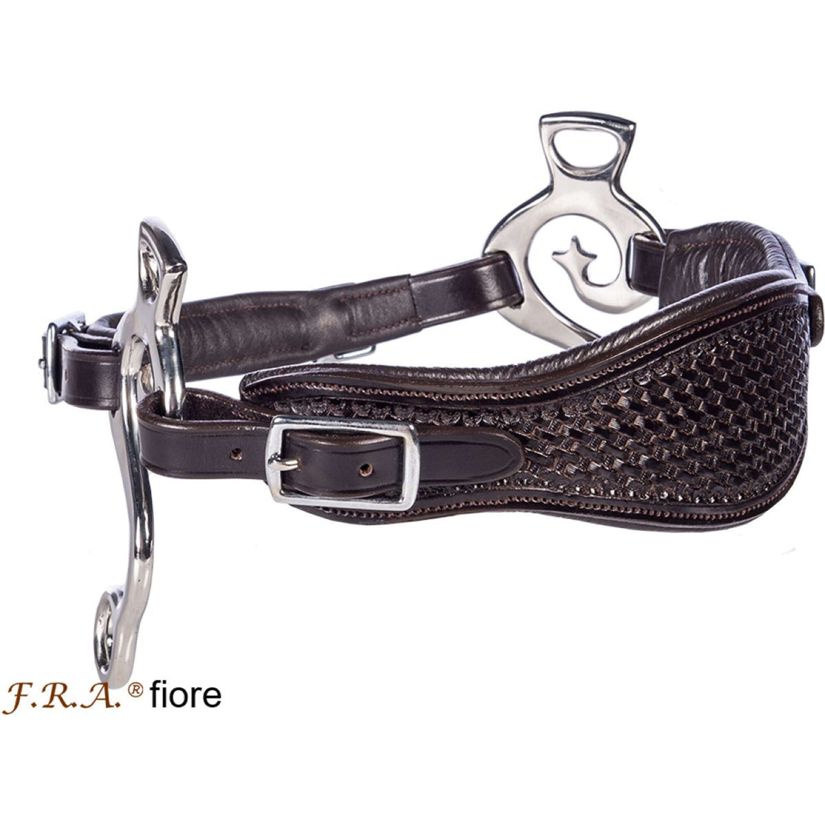 F.R.A. Noseband Fiore Leather with Cheeks Havana