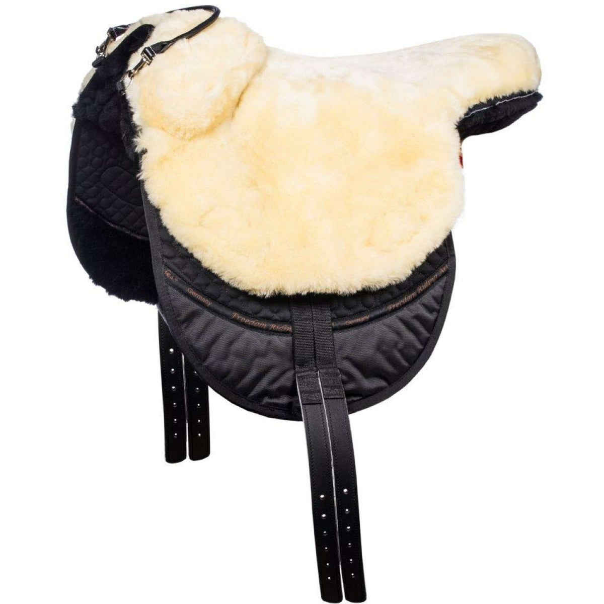 F.R.A. Bareback Pad Macon Extra Merino with Knee Rolls and Inlays Black/Natural