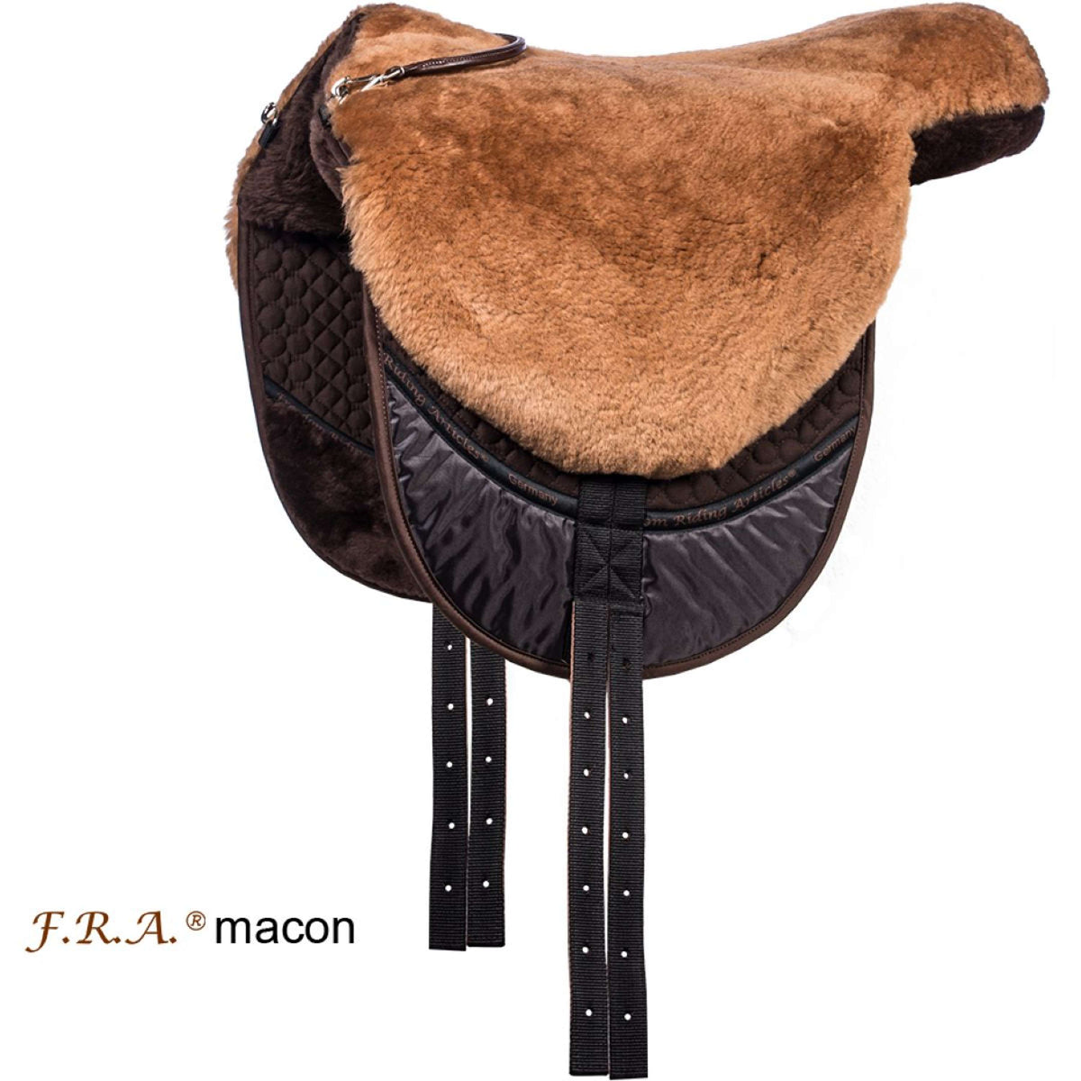 F.R.A. Bareback Pad Macon Merino with Inlays Brown/Cappuccino