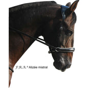 F.R.A. Bit-less Bridle Alizée Mistral Side Pull Rubber Gripreins Black/White