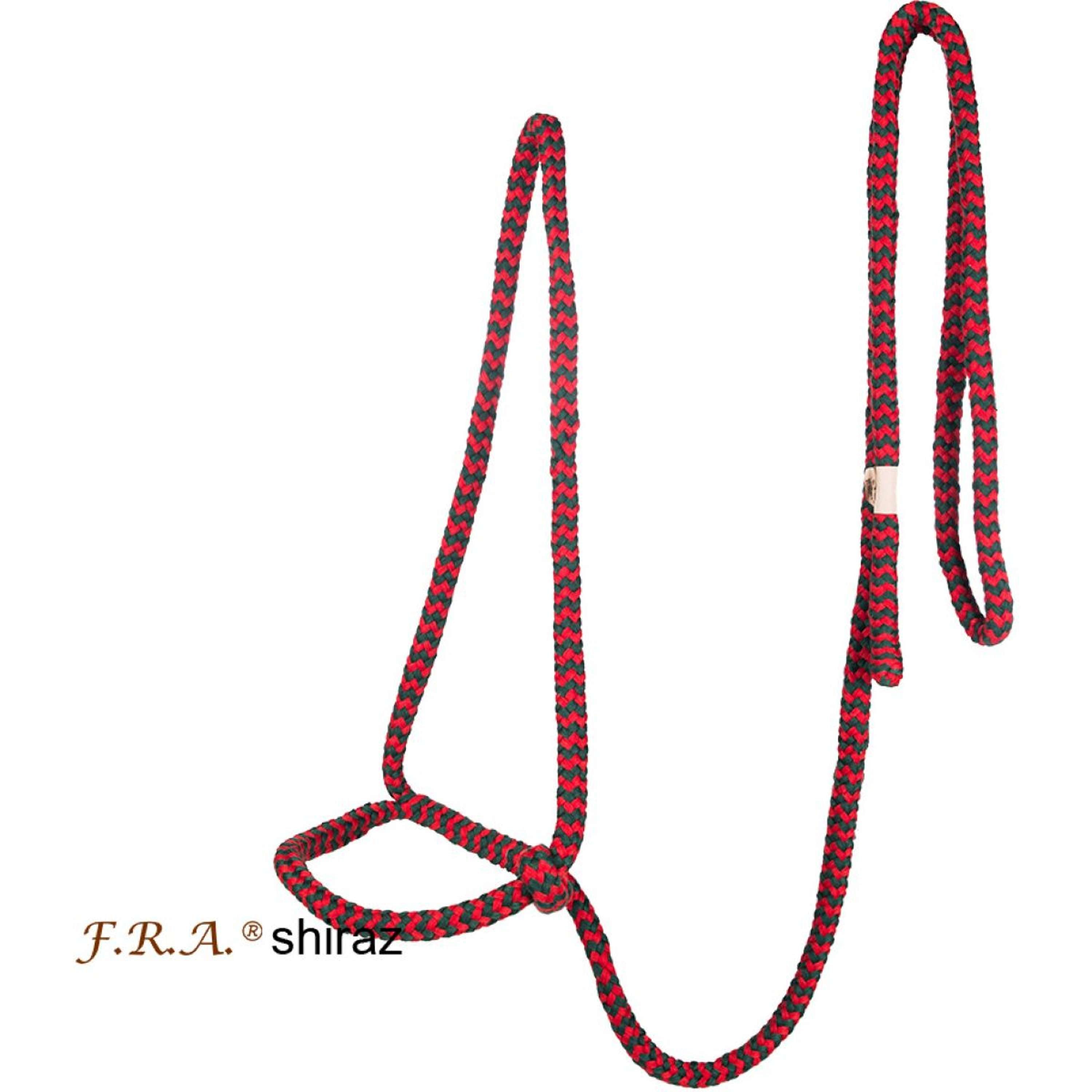 F.R.A. Lead Halter Shiraz with Attached Lead Rope Red/Yellow