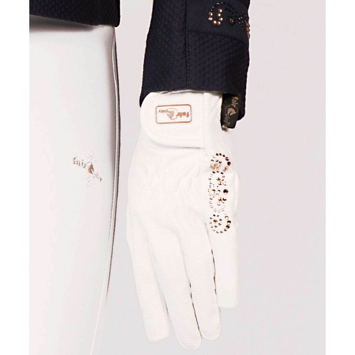 Fair Play Riding Gloves Pammy Rosegold White