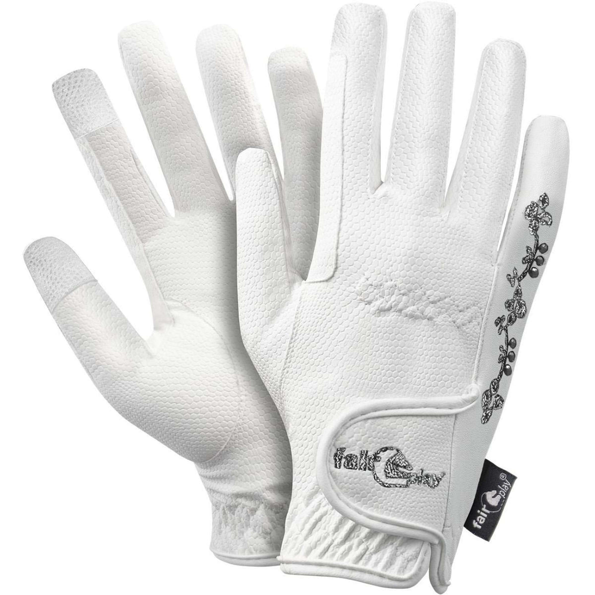 Fair Play Riding Gloves Asti Fleur White