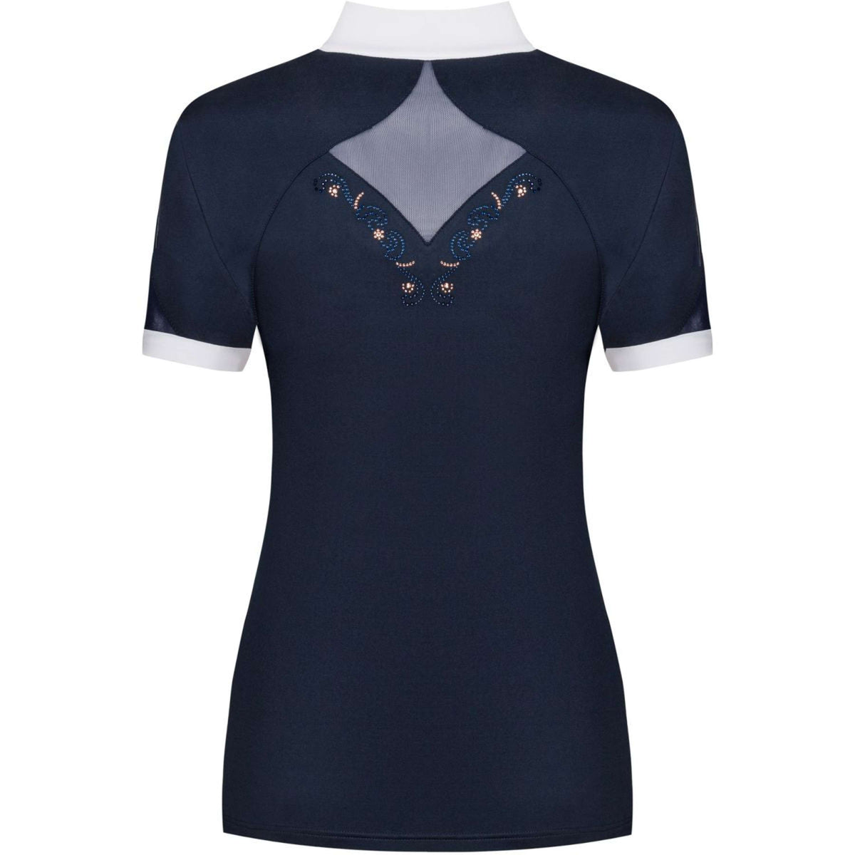 Fair Play Competition Shirt Cathrine Rosegold Short Sleeve Navy/White