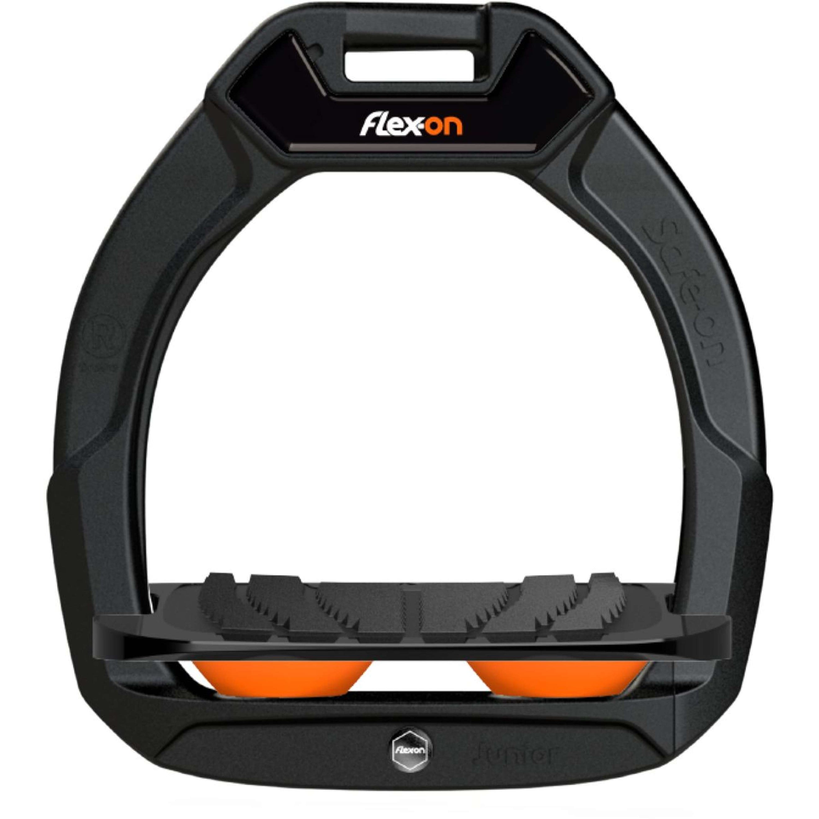 Flex-On Safety Stirrups Safe-On Junior Inclined Grip Black/Black/Orange