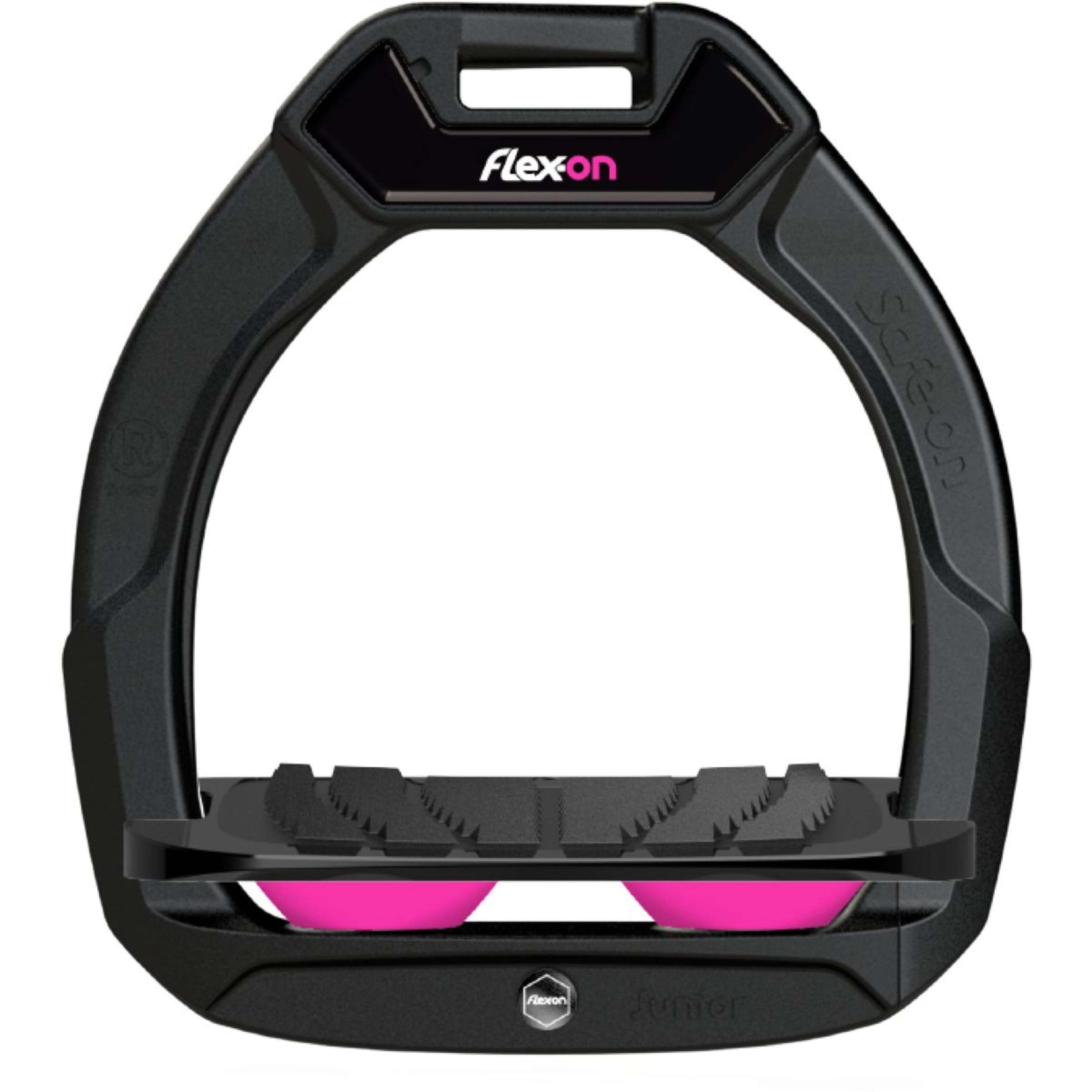 Flex-On Safety Stirrups Safe-On Junior Inclined Grip Black/Black/Pink