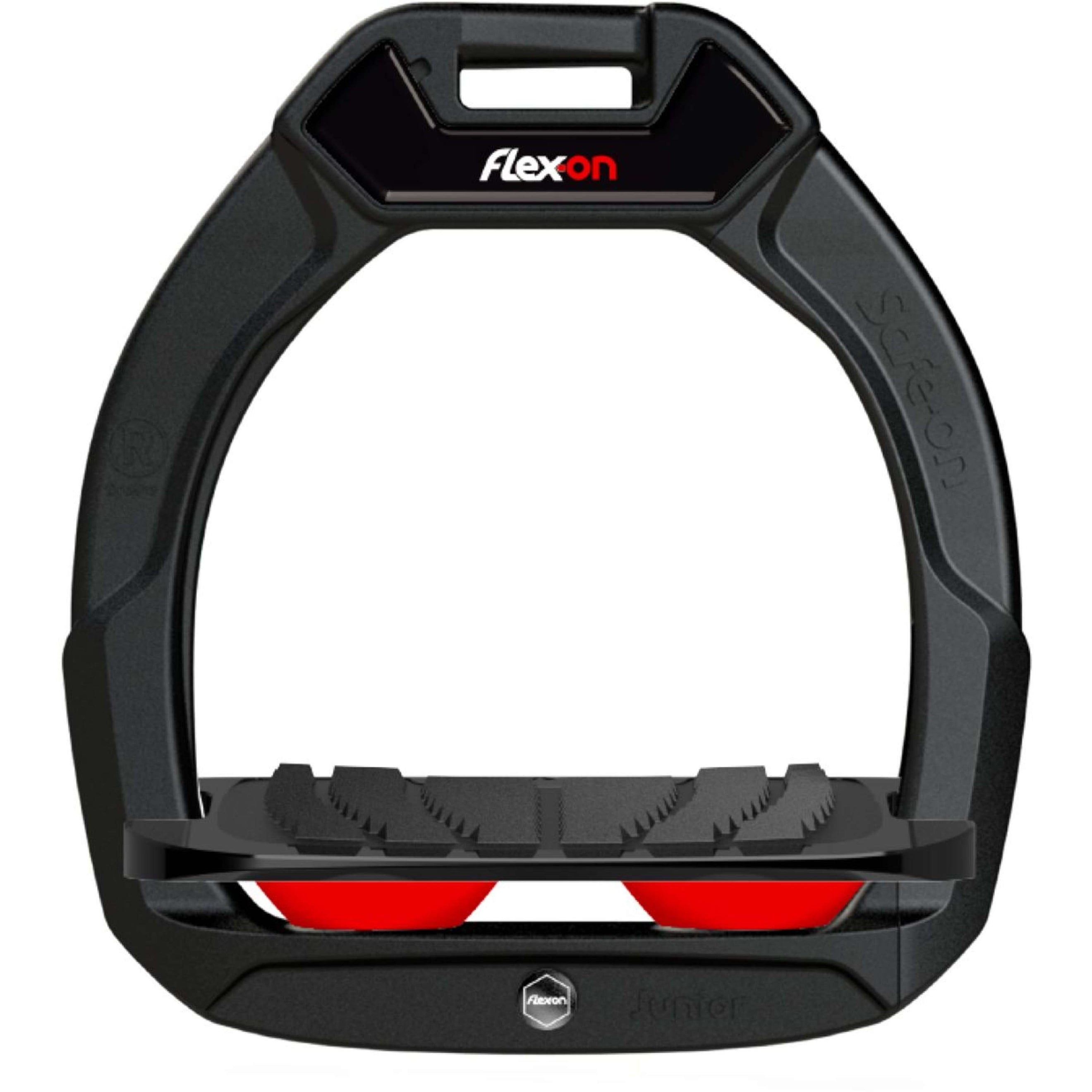 Flex-On Safety Stirrups Safe-On Junior Inclined Grip Black/Black/Red