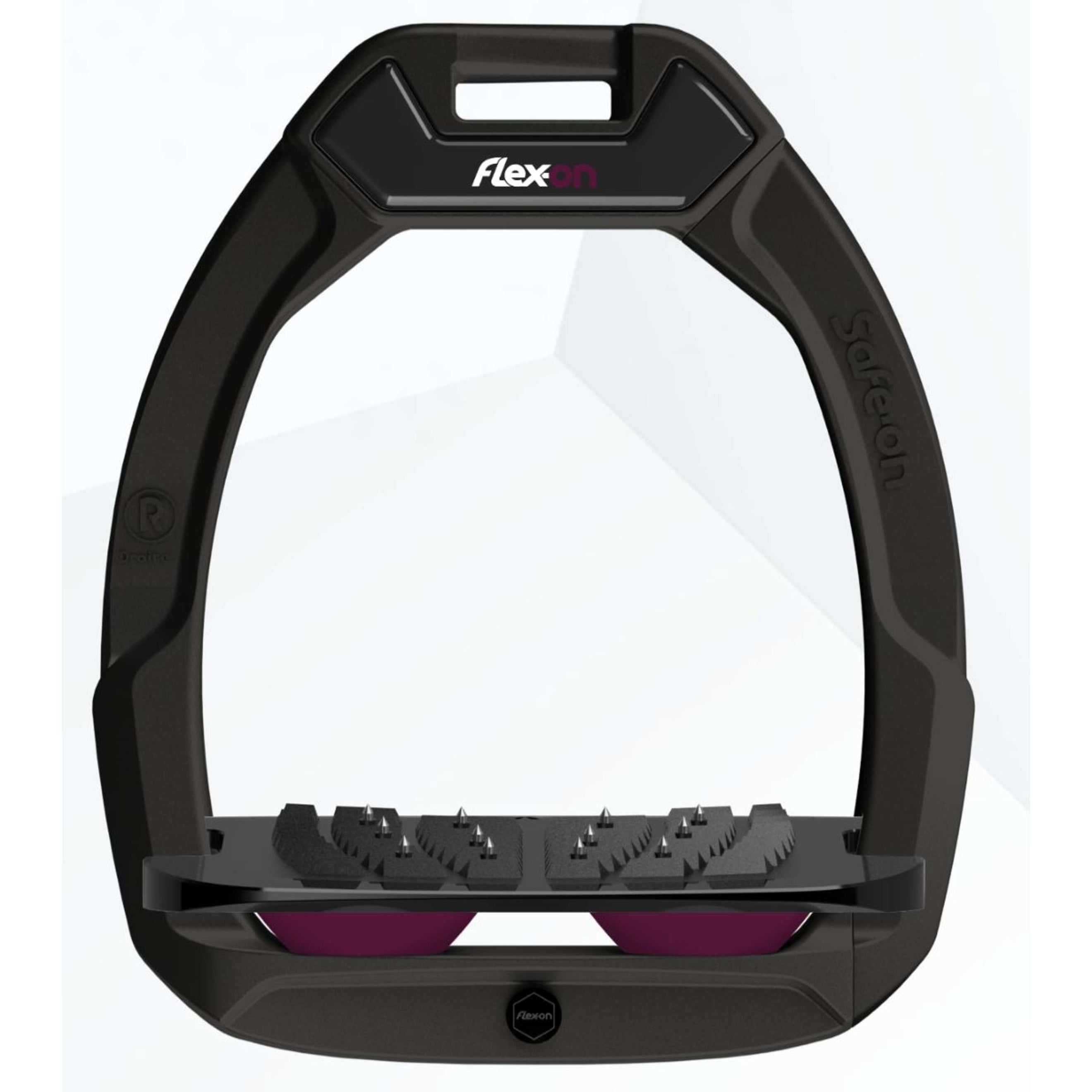 Flex-On Safety Stirrups Safe-On Inclined Ultra Grip Black/Black/Plum