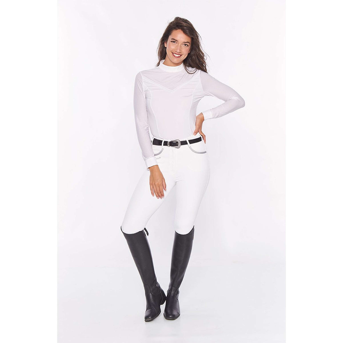 Harcour Poloshirt Casall Long Sleeves Ladies White