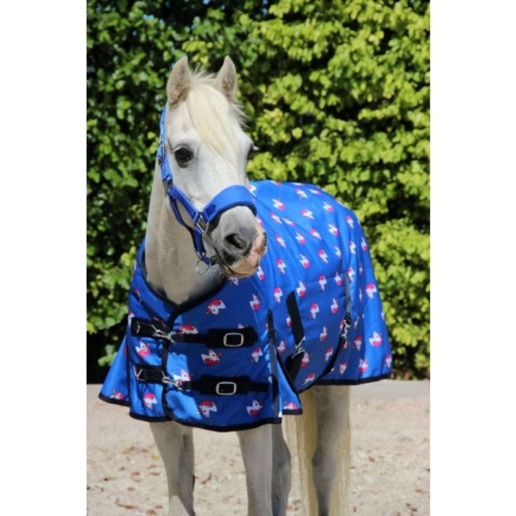 HB Harry & Hector Outdoor Rug Unicorn 200g Royal Blue