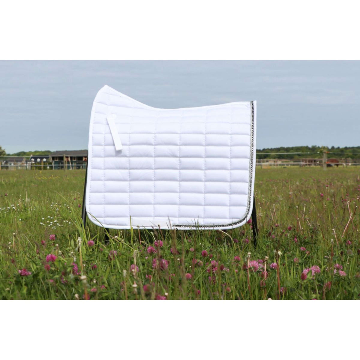 HB Saddlepad Glitterstones Dressage White