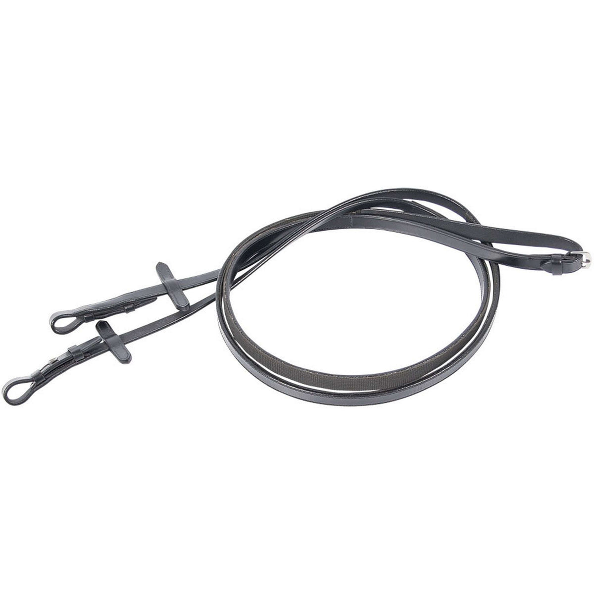 Harry's Horse Leather Reins with Rubber Side Black