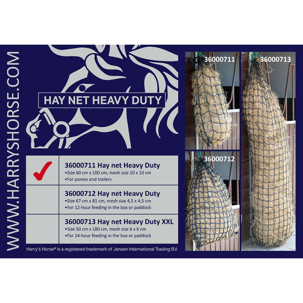 Harry's Horse Hay Net Heavy duty Navy