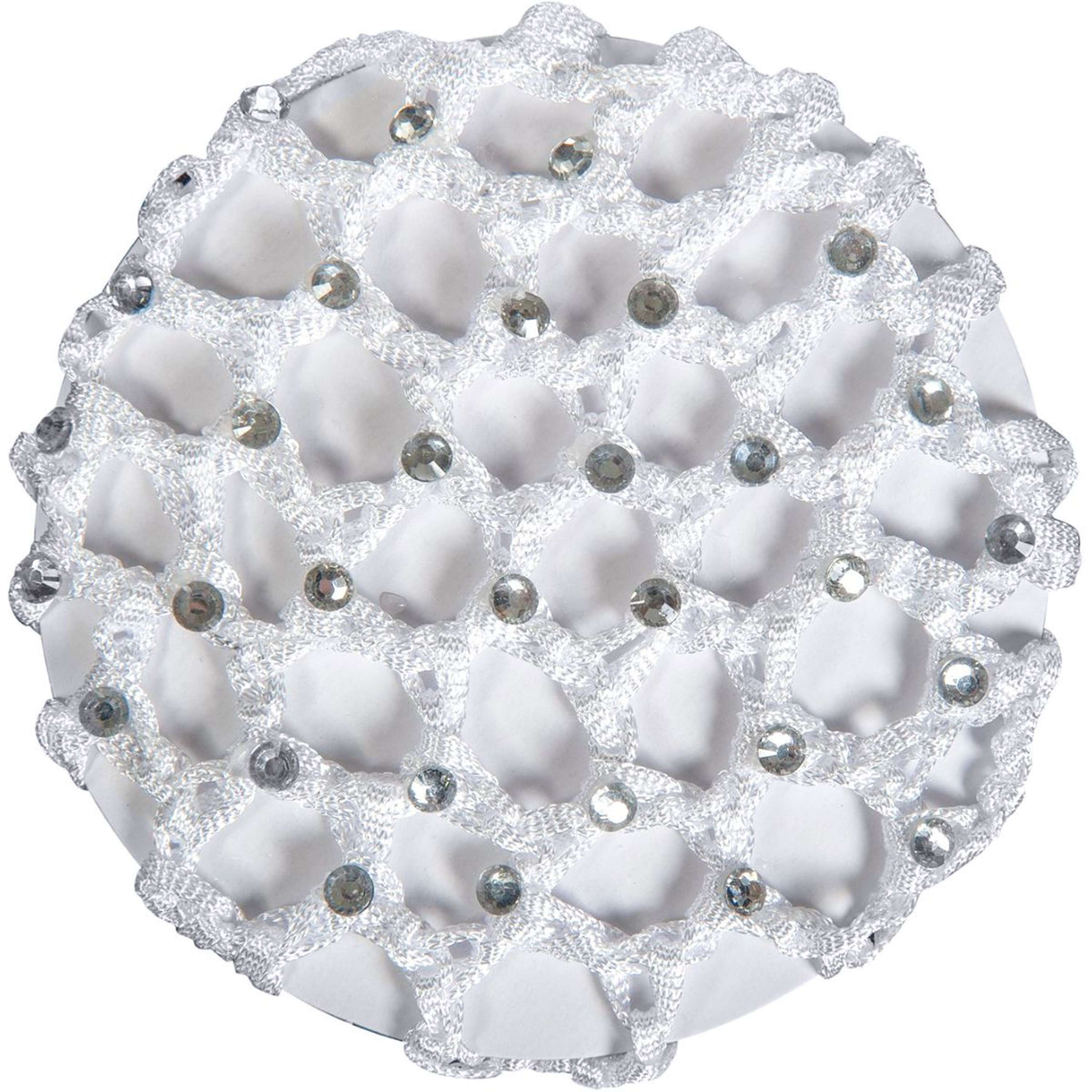 HKM Hair Net with Decorative Stones White
