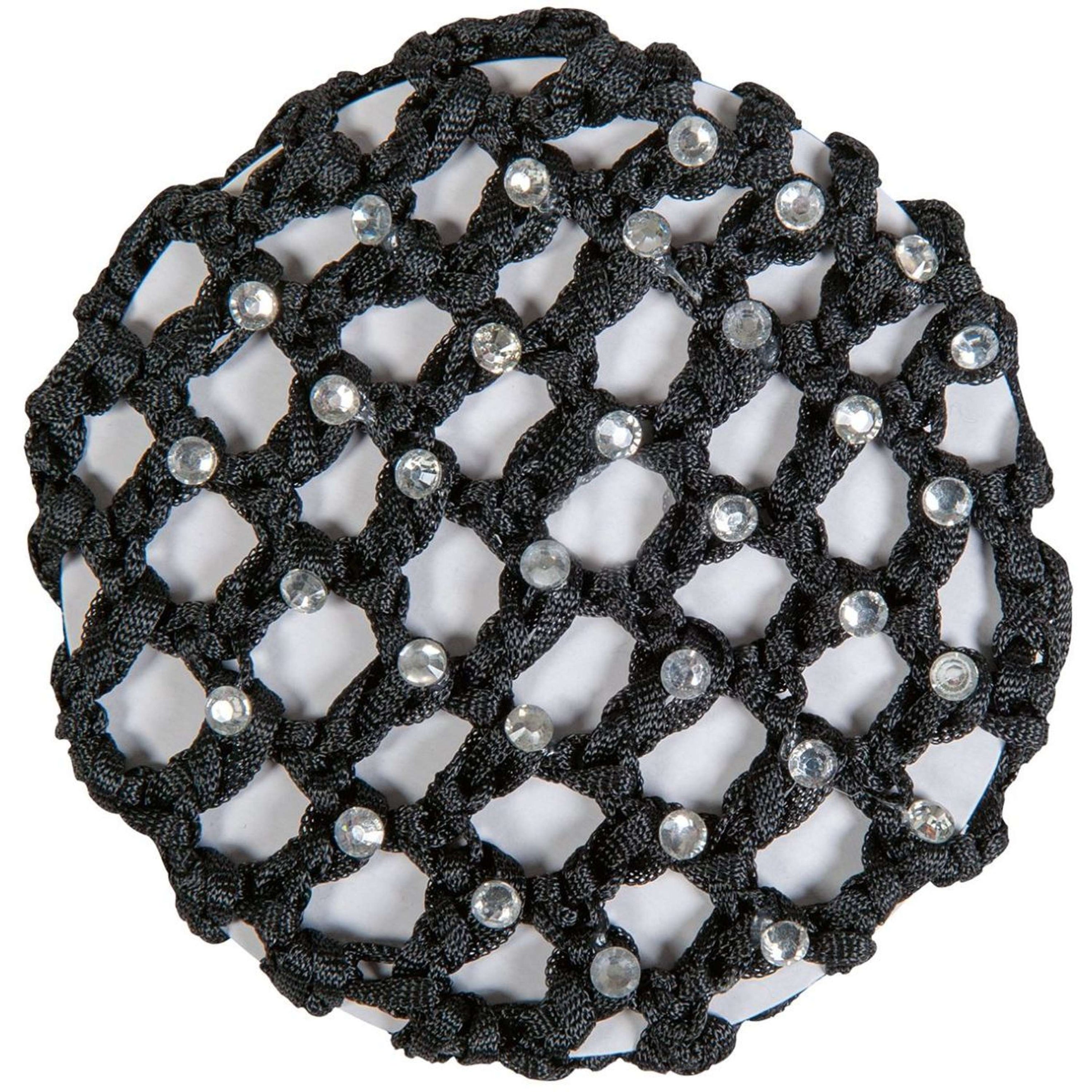 HKM Hair Net  with Glitter Stones Black