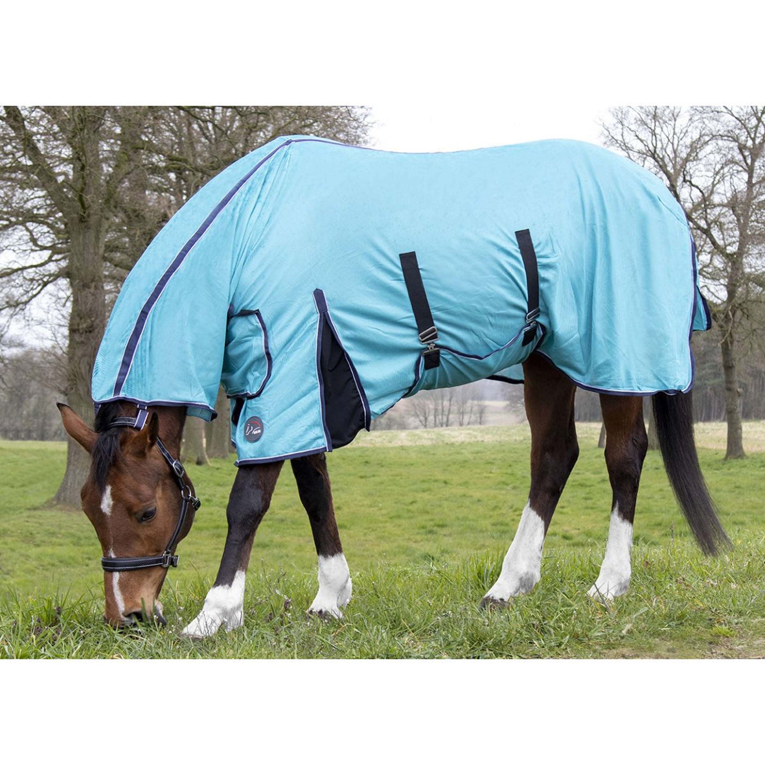 HKM Fly Rug Lissabon with a Hood Aqua