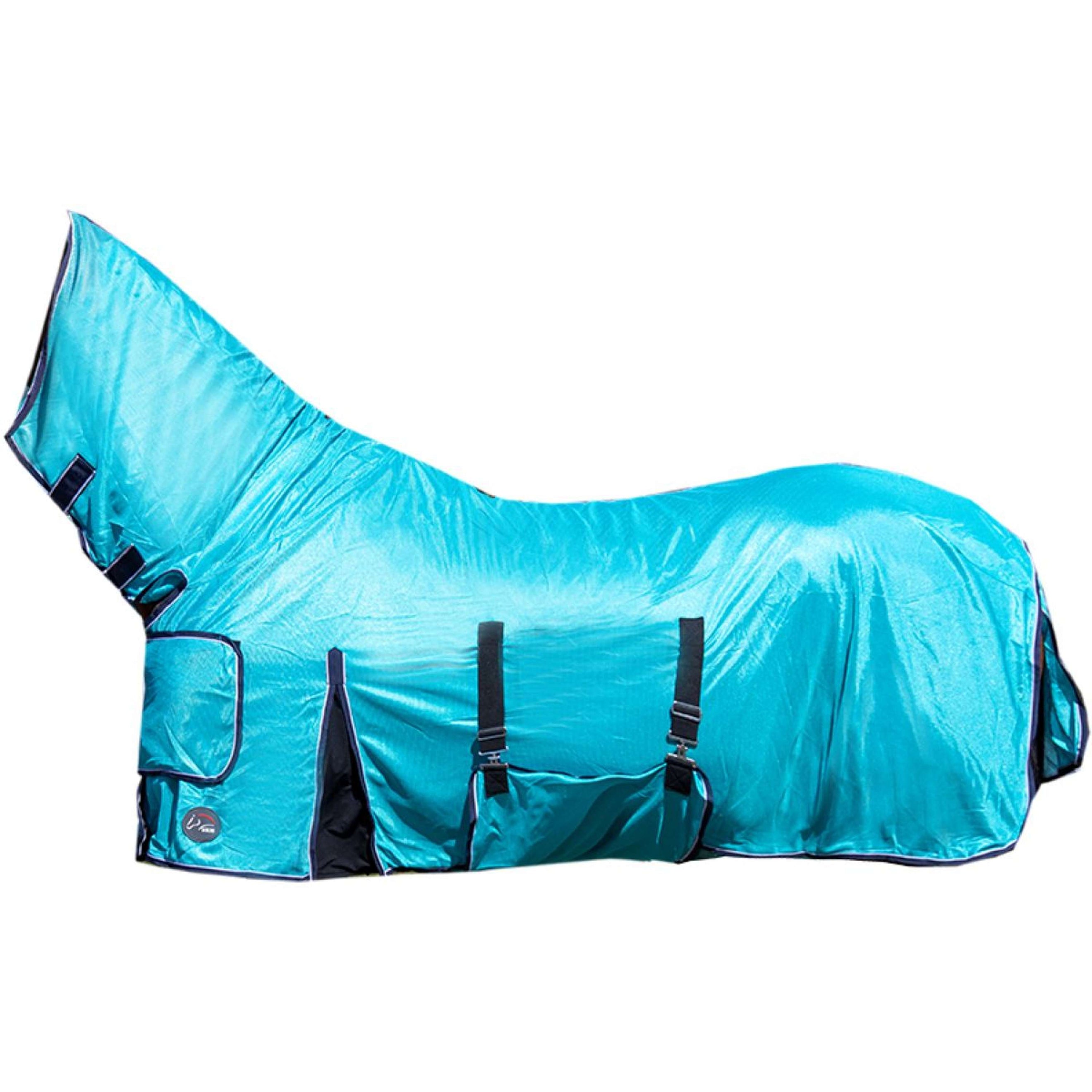 HKM Fly Rug Lissabon with a Hood Aqua