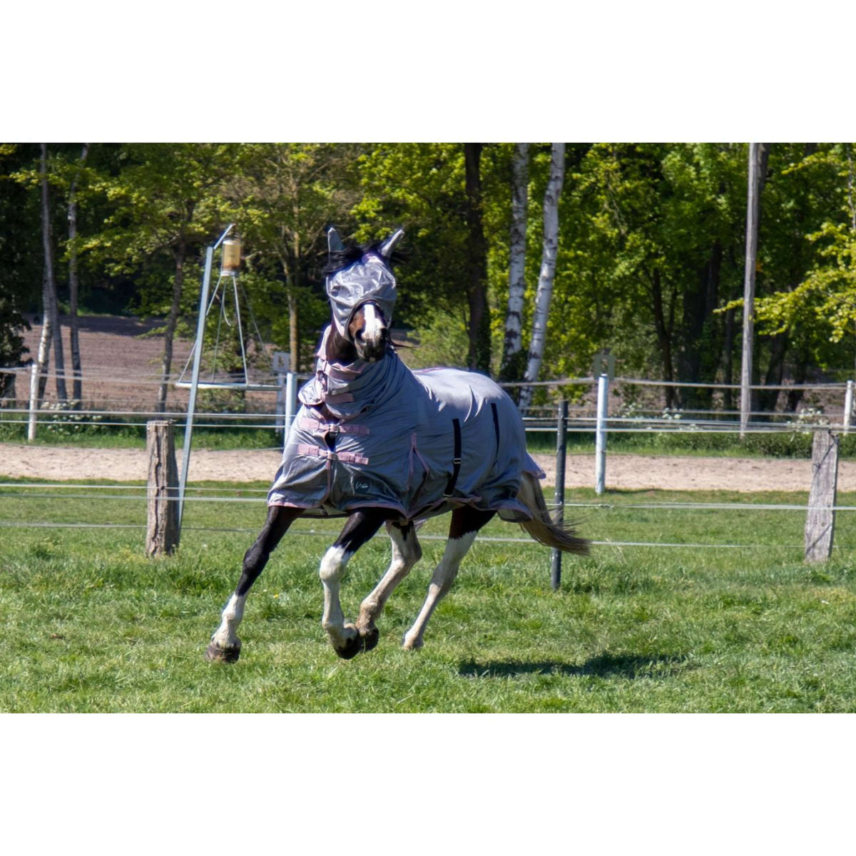 HKM Fly Rug with a Hood Grey