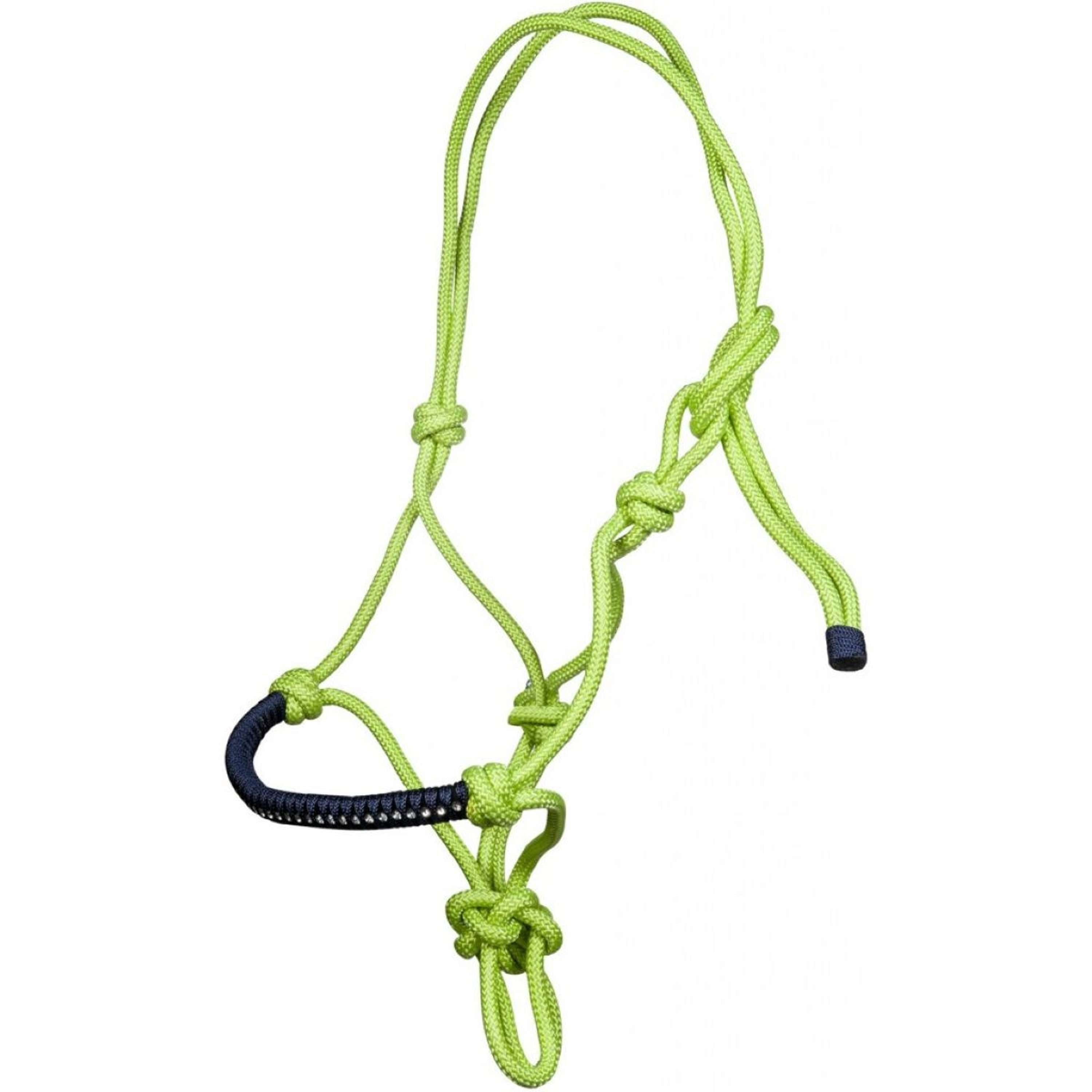HKM Rope Halter Strass Deko Lime/Navy