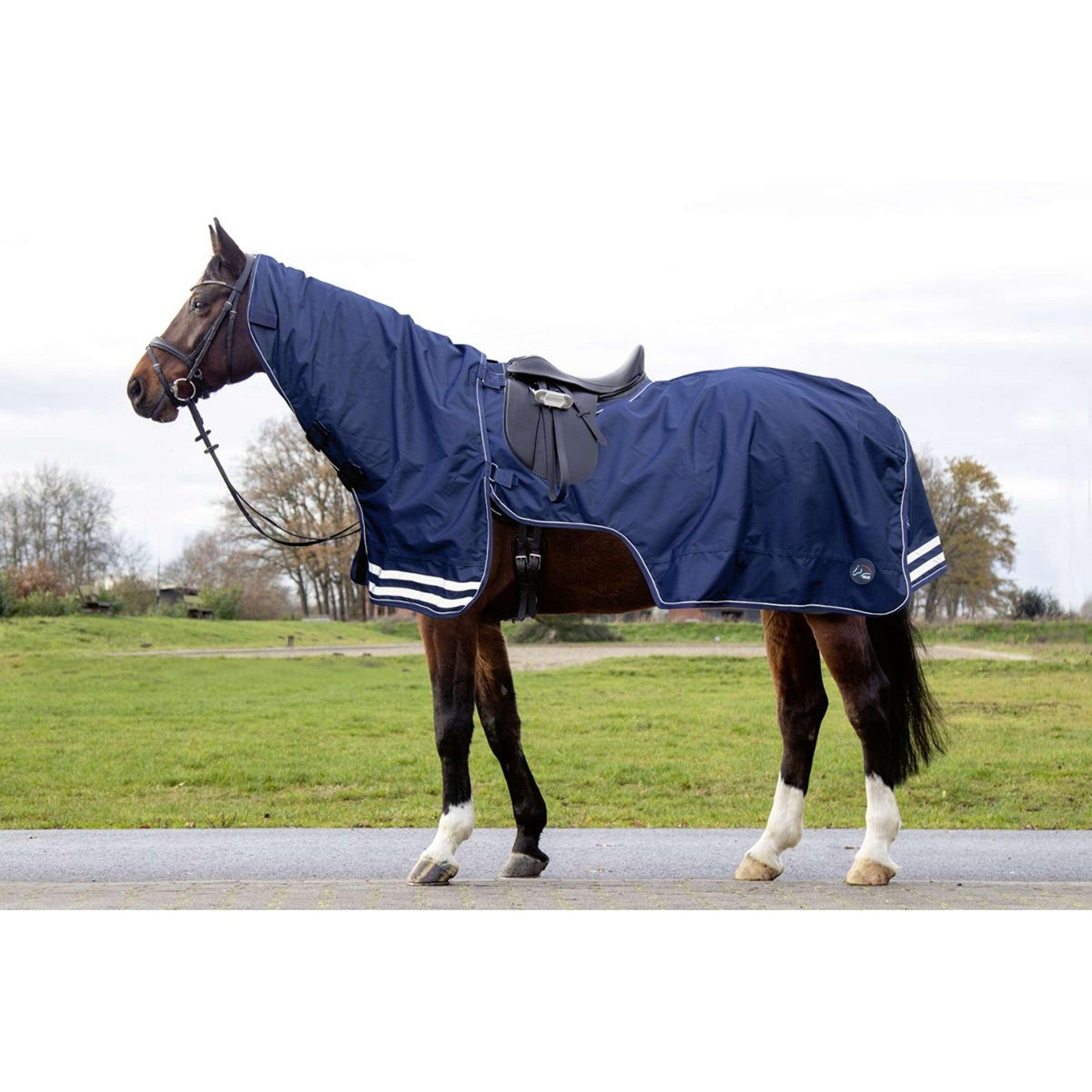 HKM Exercise Rug with a Removable Hood Darkblue