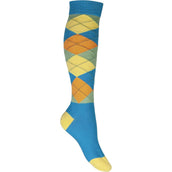 HKM Riding Socks Karo Happy Turquoise/Yellow