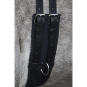 HKM Lunging Girth Canvas Whiteh Double Handgriff Black