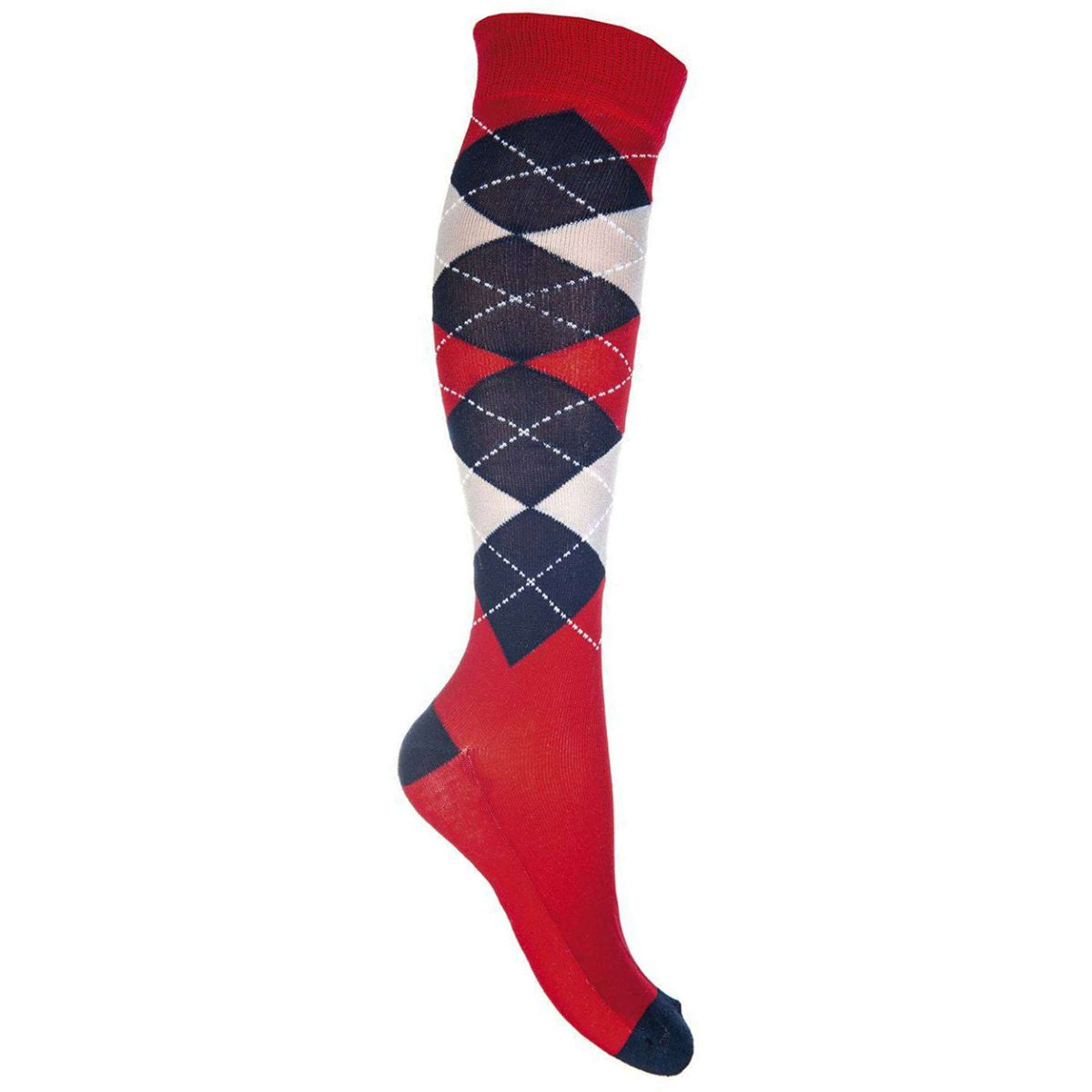 HKM Socks Check Classico Red/Dark Blue