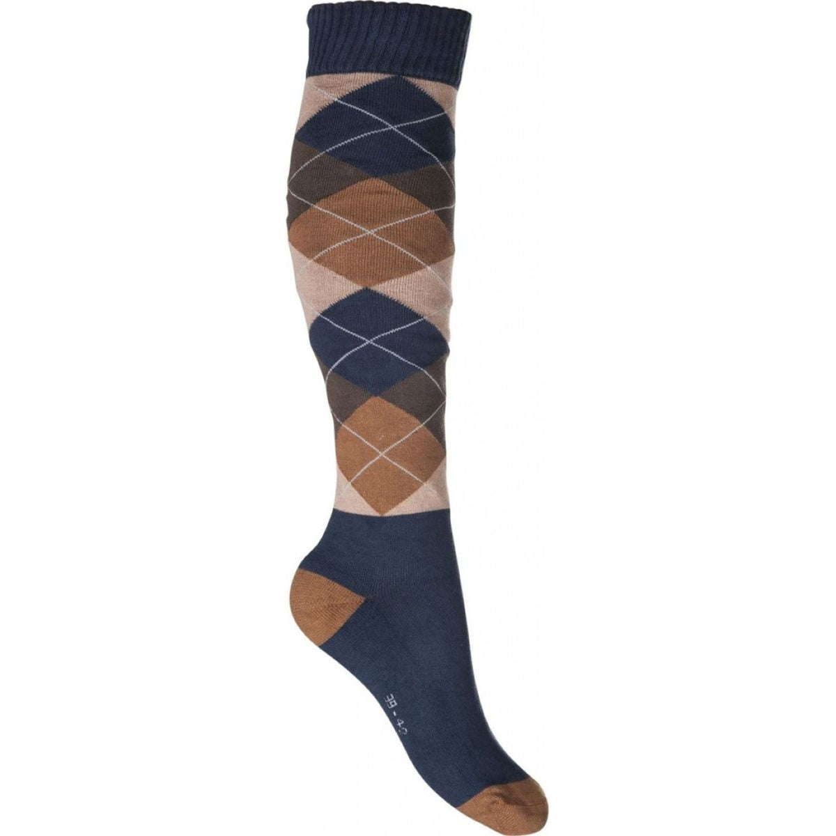 HKM Riding Socks Karo Warming Up Denim/Brown Checked