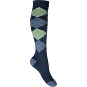 HKM Riding Socks Karo Warming Up denim blue checkered