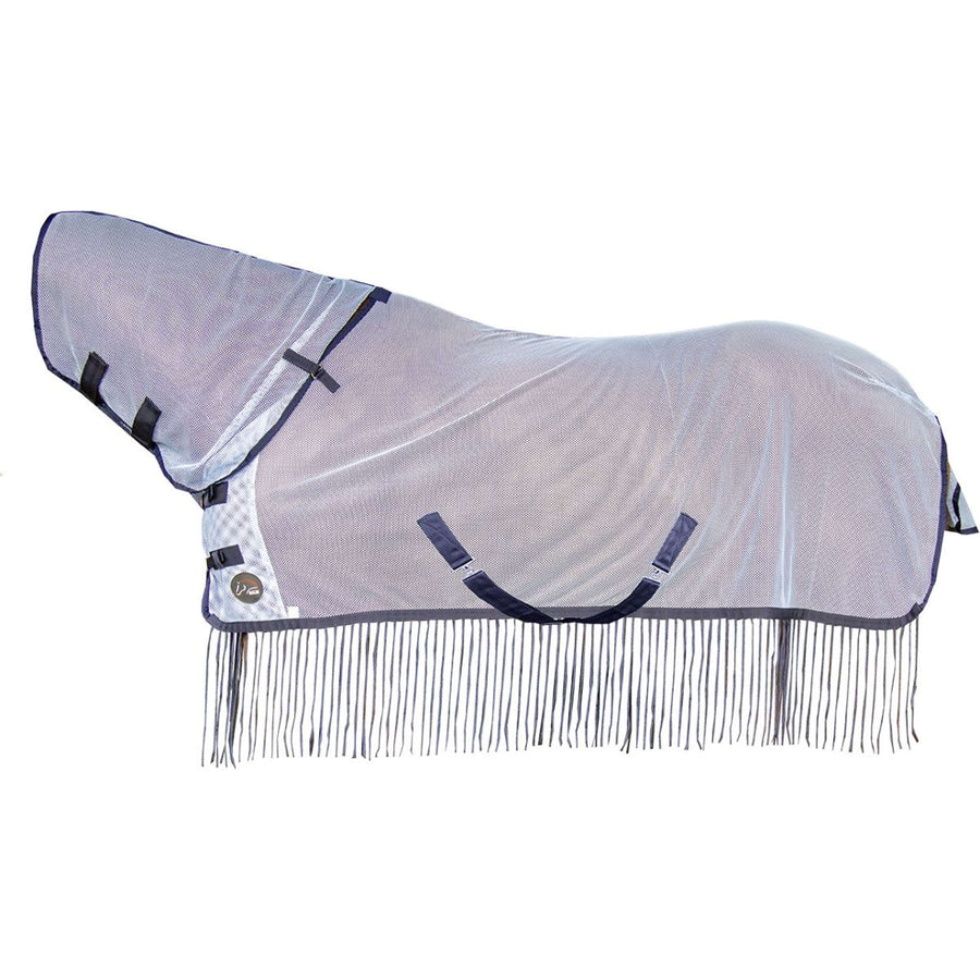 HKM Fly Rug Fringes Removable Neck Silver/Grey