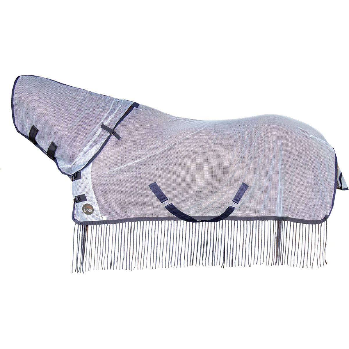 HKM Fly Rug Fringes Removable Neck Silver/Grey