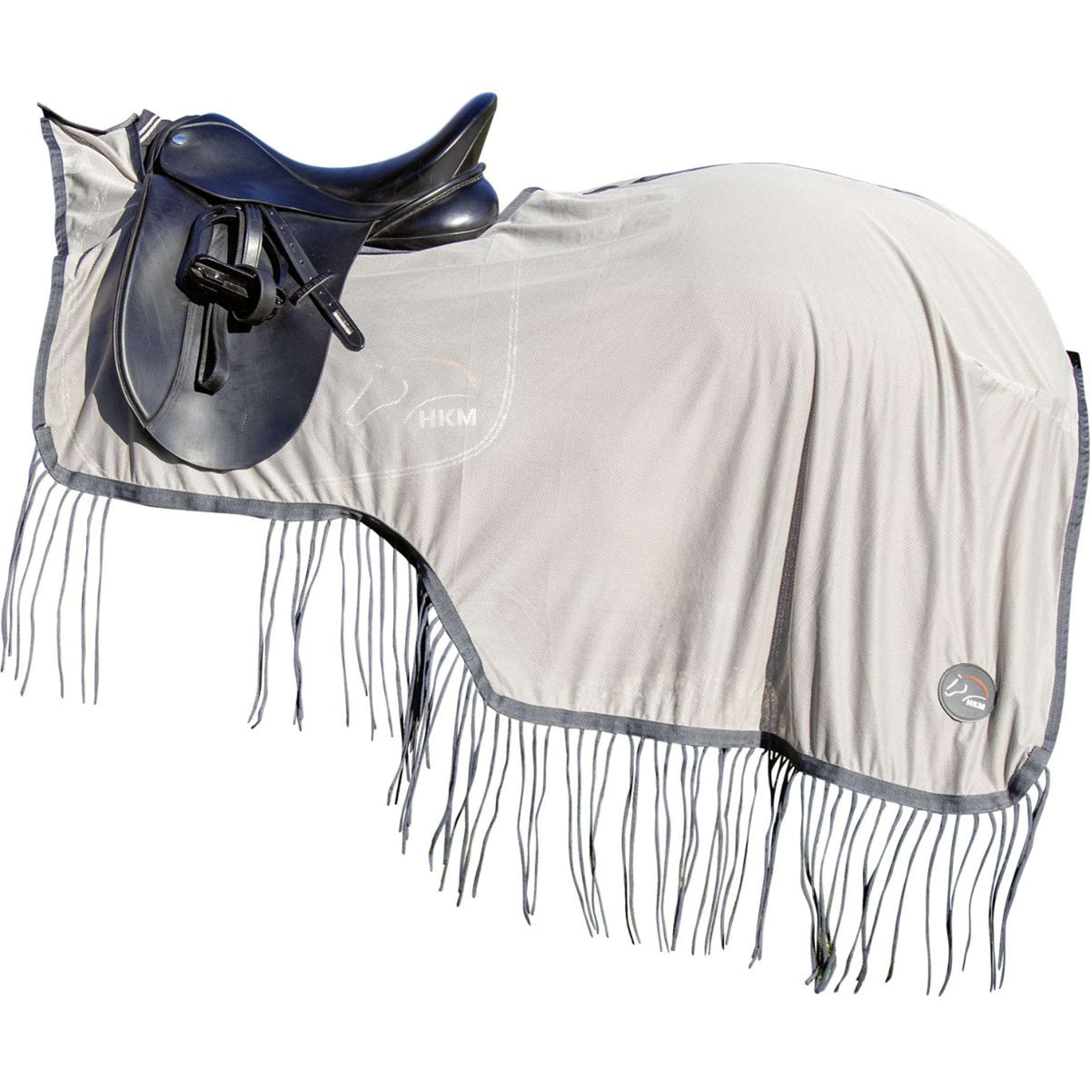 HKM Anti-fly Riding Rug Fringes Silver/Grey