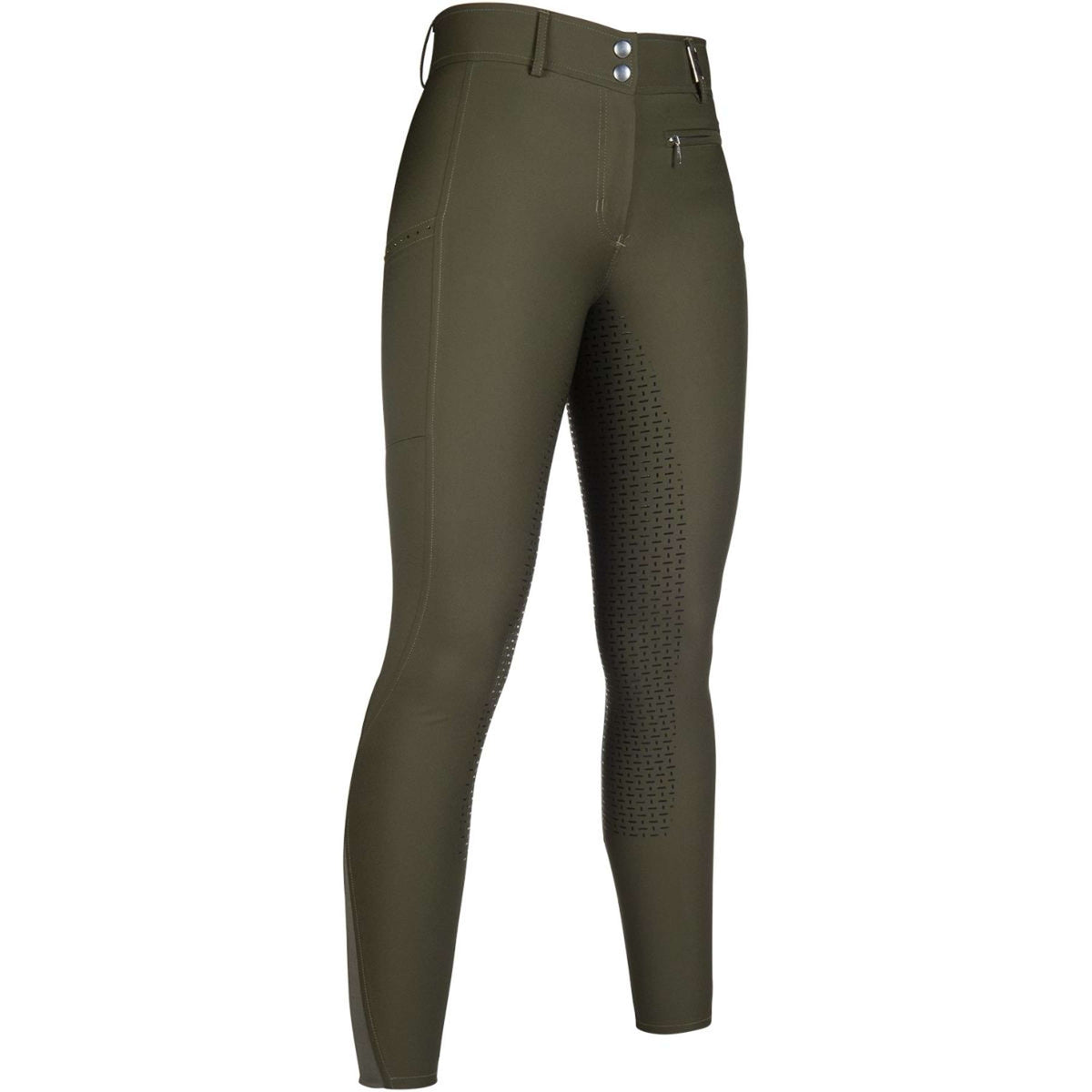 HKM Breeches Lea Silicon Full Grip Dark Green