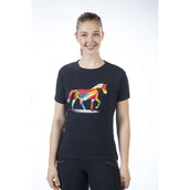 HKM T-Shirt Colourful Horse Darkblue