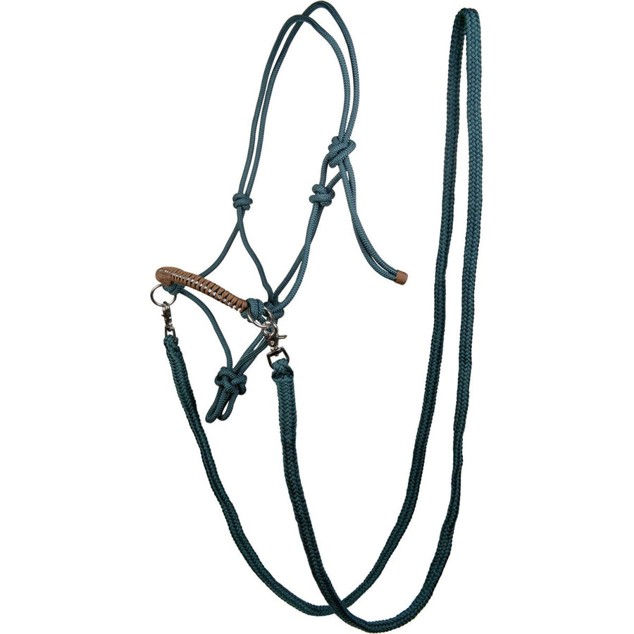 HKM Rope Halter Deko with Rein Petrol/Brown