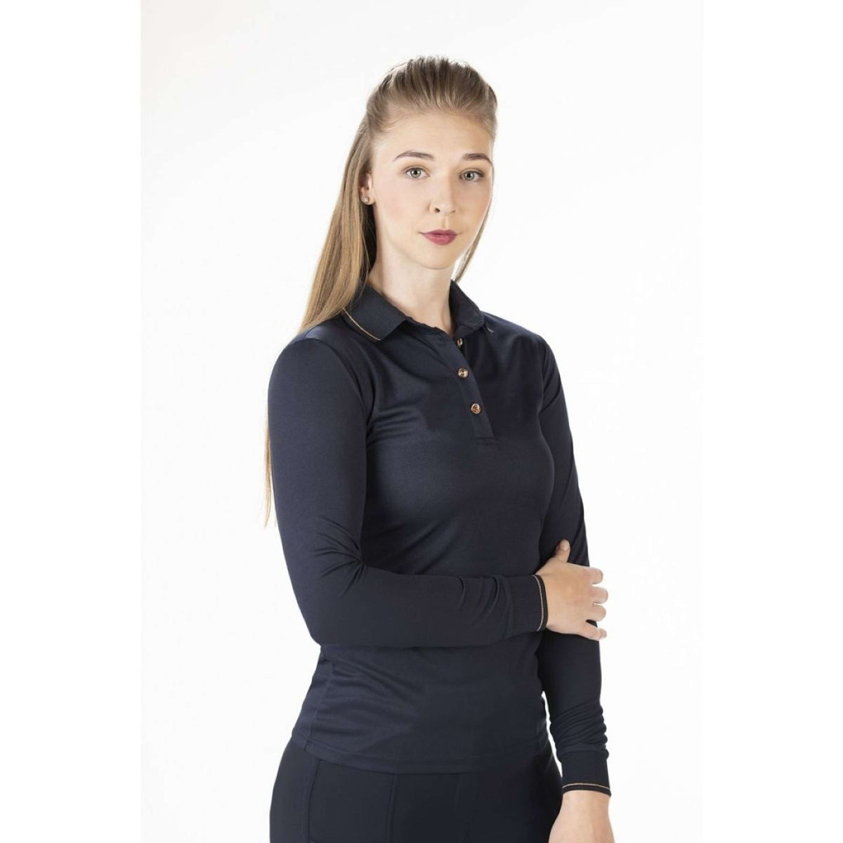 HKM Poloshirt Rosegold Glamour Dark Blue/Rosegold